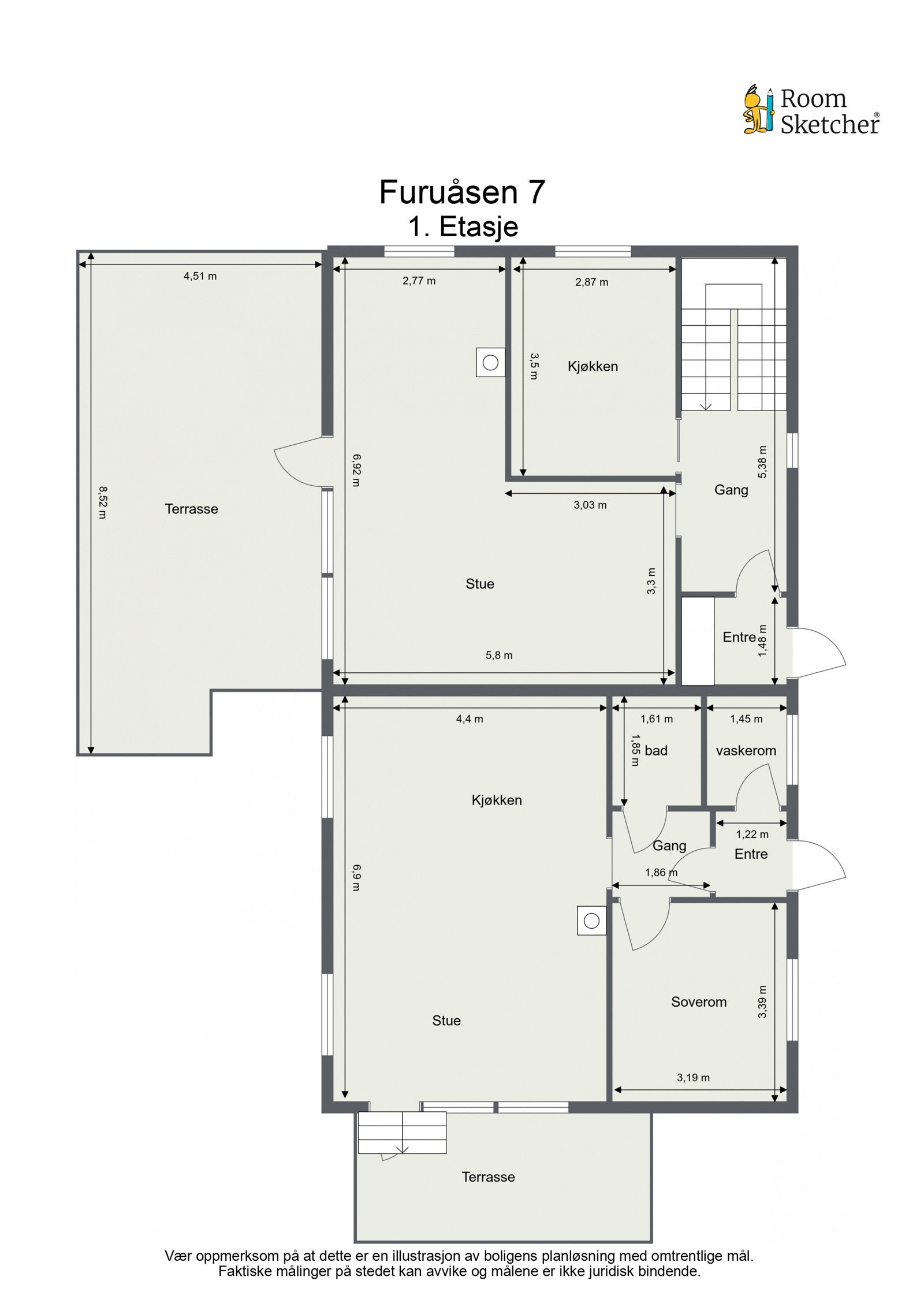Plantegning første etasje Galleribilde