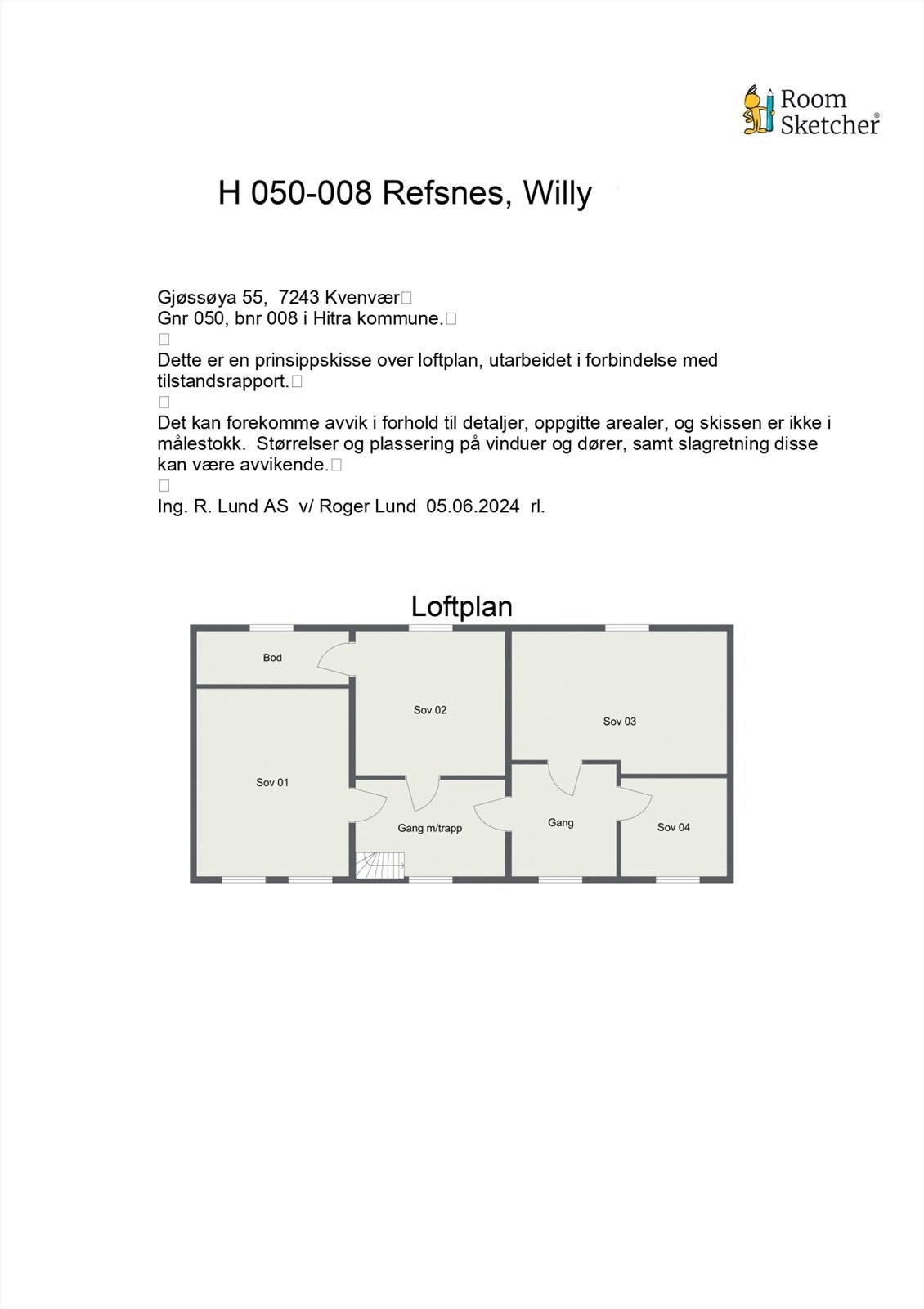 Planskisse loft. Galleribilde