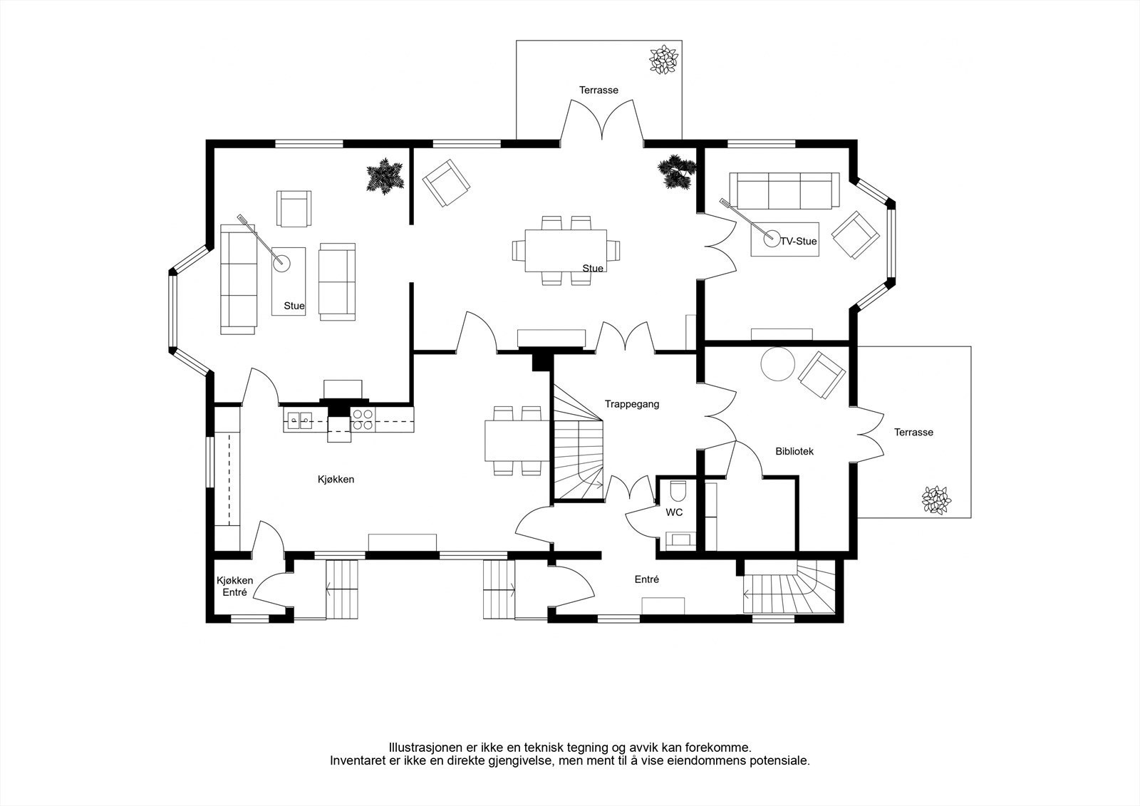 Plantegning 1. etasje. Galleribilde
