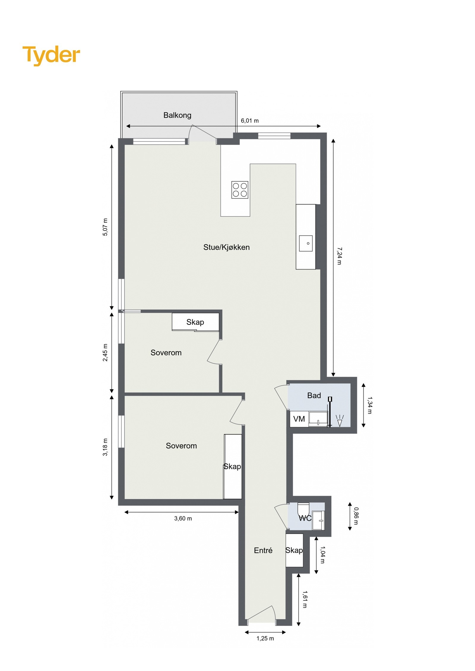 Plantegning 8. etasje Galleribilde