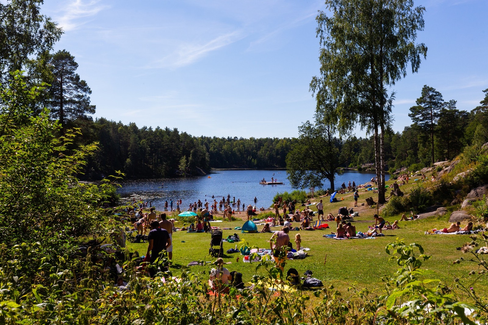 Nærområdet - Populære Ulsrudvann badeplass. Galleribilde