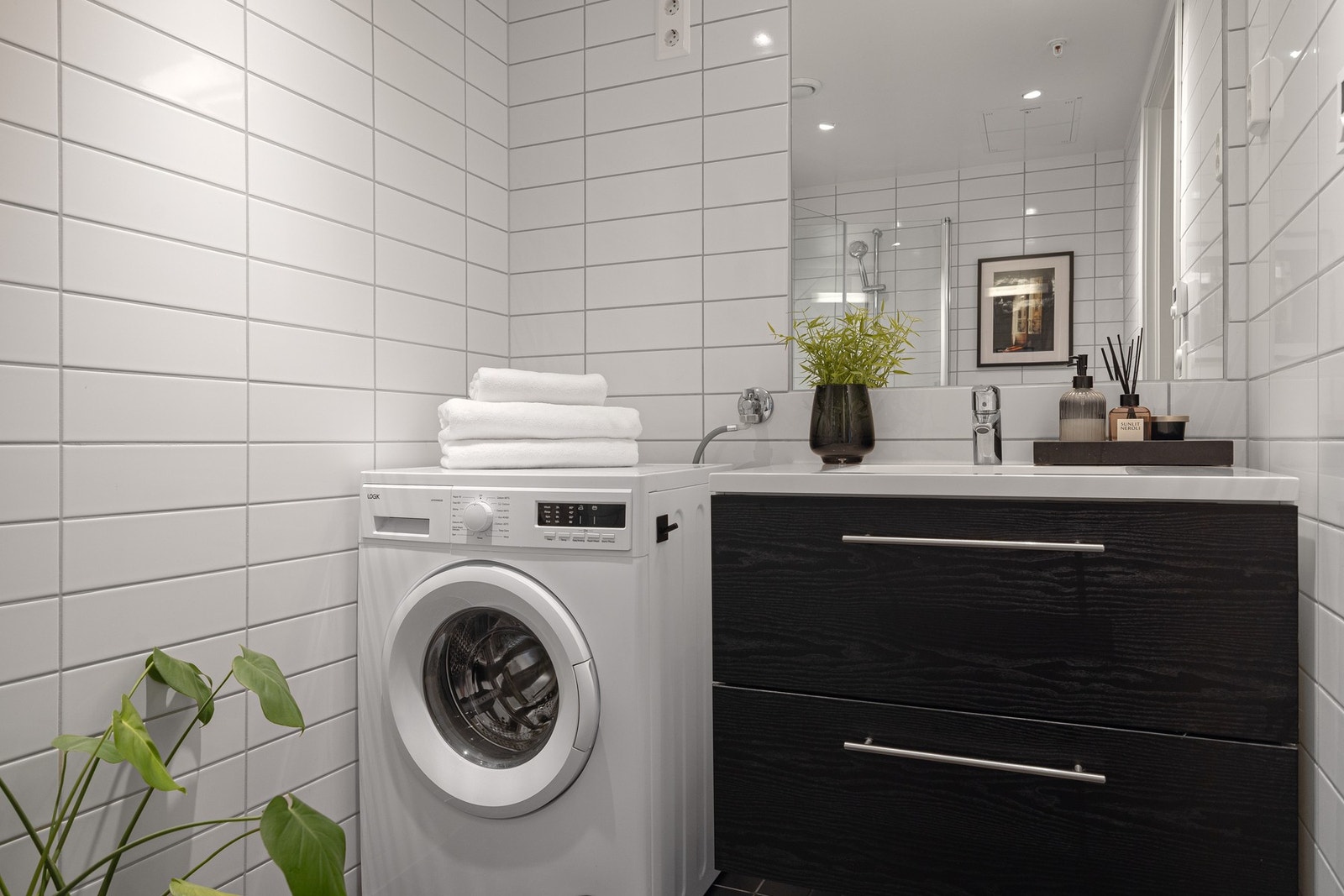 Her er det opplegg for vaskemaskin. Galleribilde