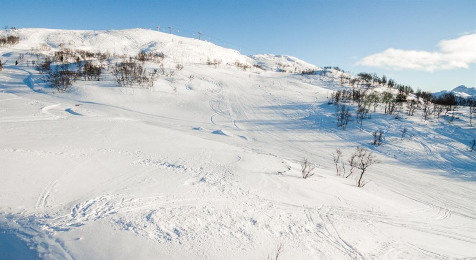 Tomten grenser til alpinbakken mot øst og sør/sørvest. Galleribilde