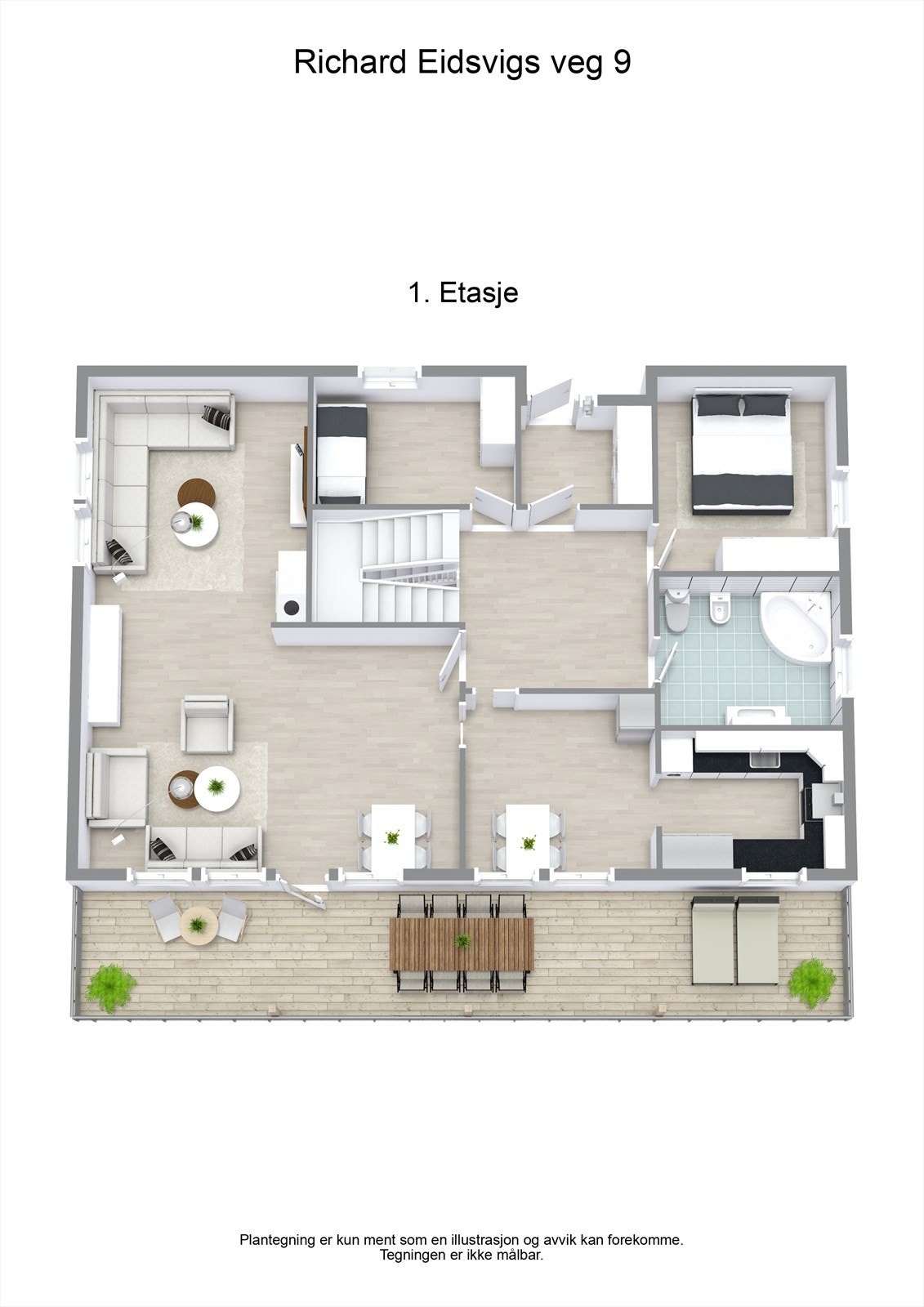 Richard Eidsvigs veg 9 - 3D - 1. Etasje Galleribilde