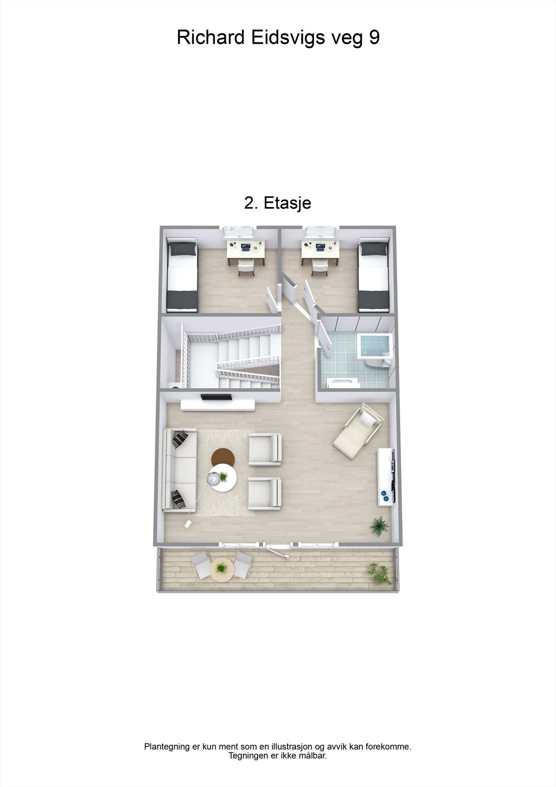 Richard Eidsvigs veg 9 - 3D - 2. Etasje Galleribilde