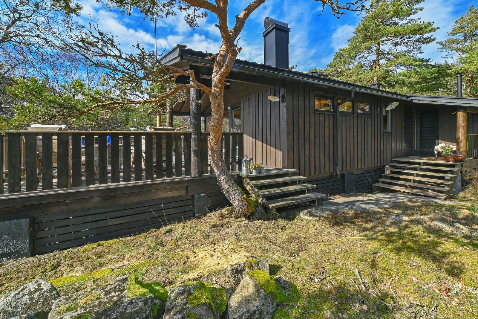 Eiendommen ligger i et etablert hyttefelt, men ligger skjermet for innsyn. Galleribilde