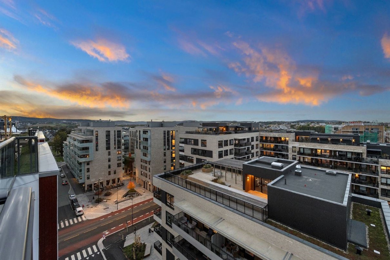Utsikt fra takterrasse. Galleribilde