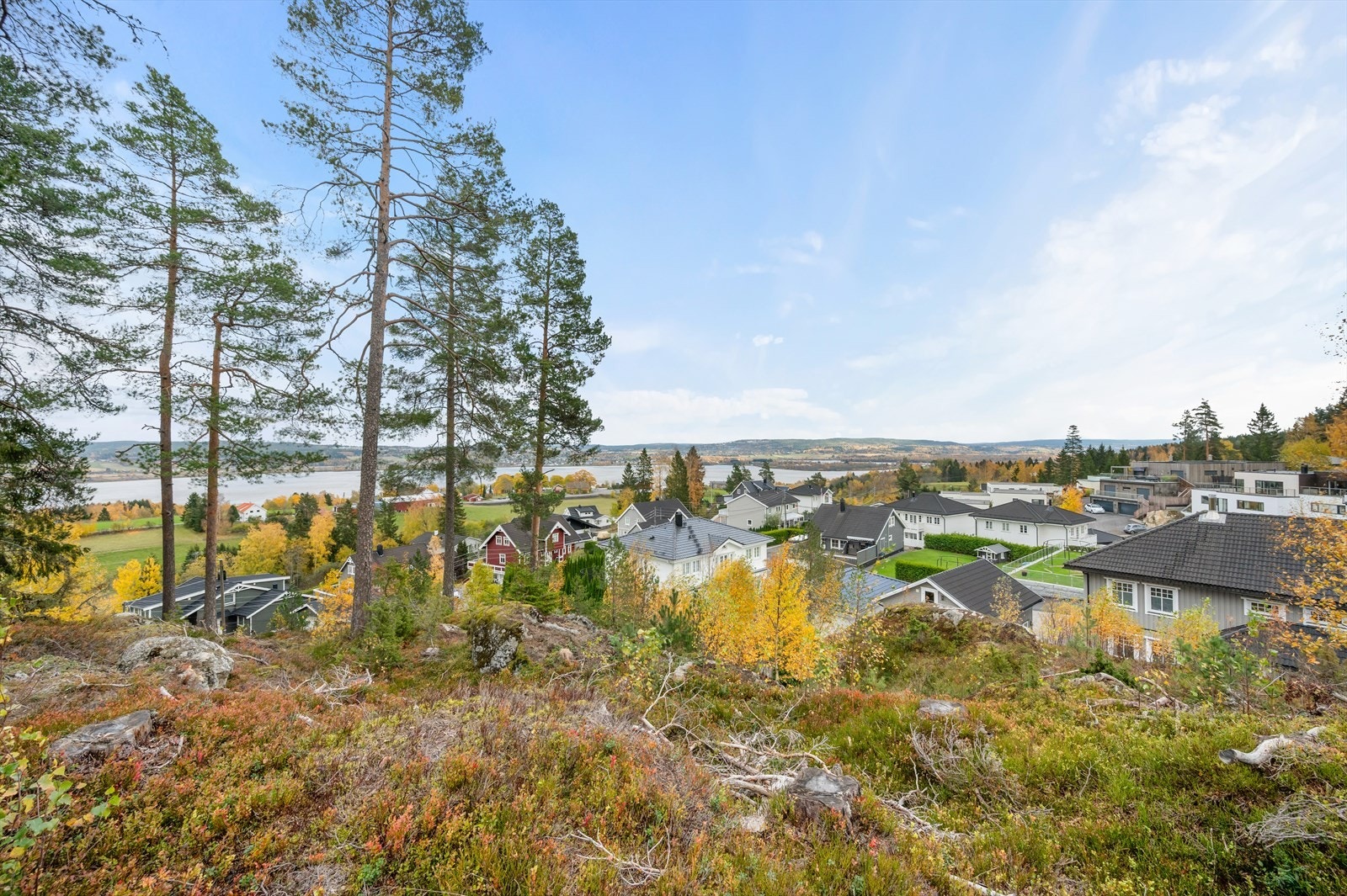 Vakker utsikt mot Øyeren fra tomten. Galleribilde