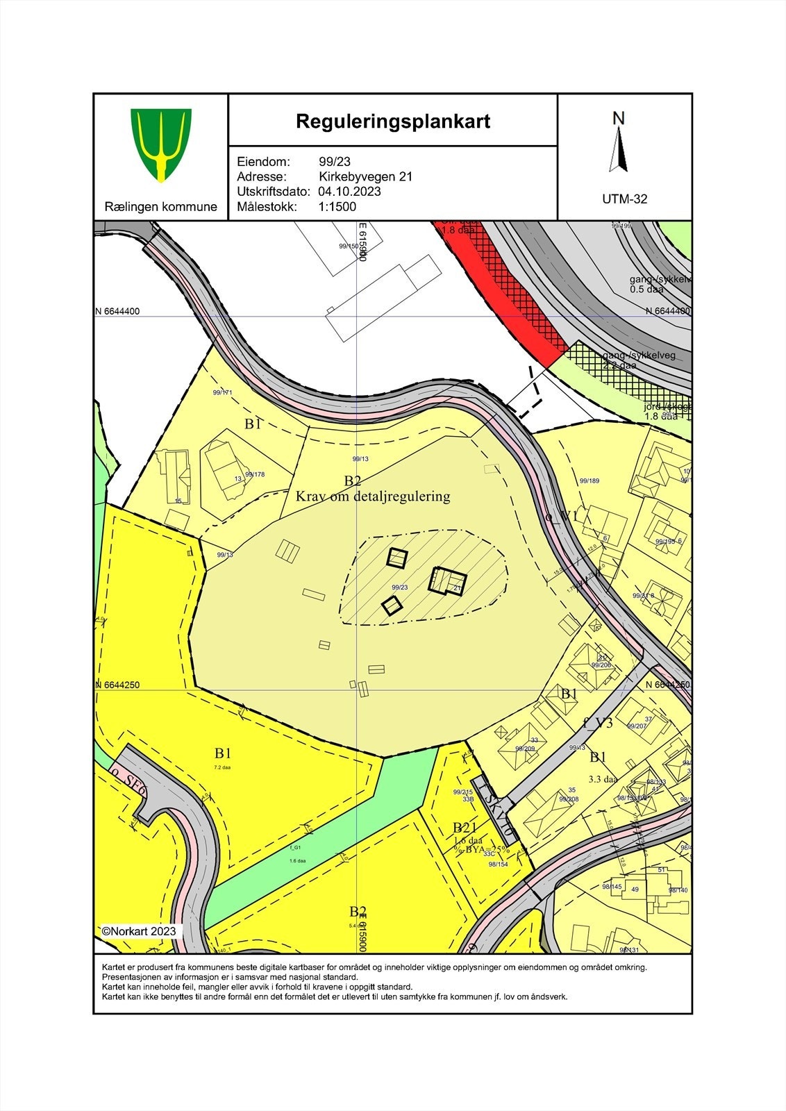 Reguleringsplankart - En del av tomten er angitthensynsone - Bevaring kulturmiljø (vises med stiplet linje og skrå streker inni). Galleribilde