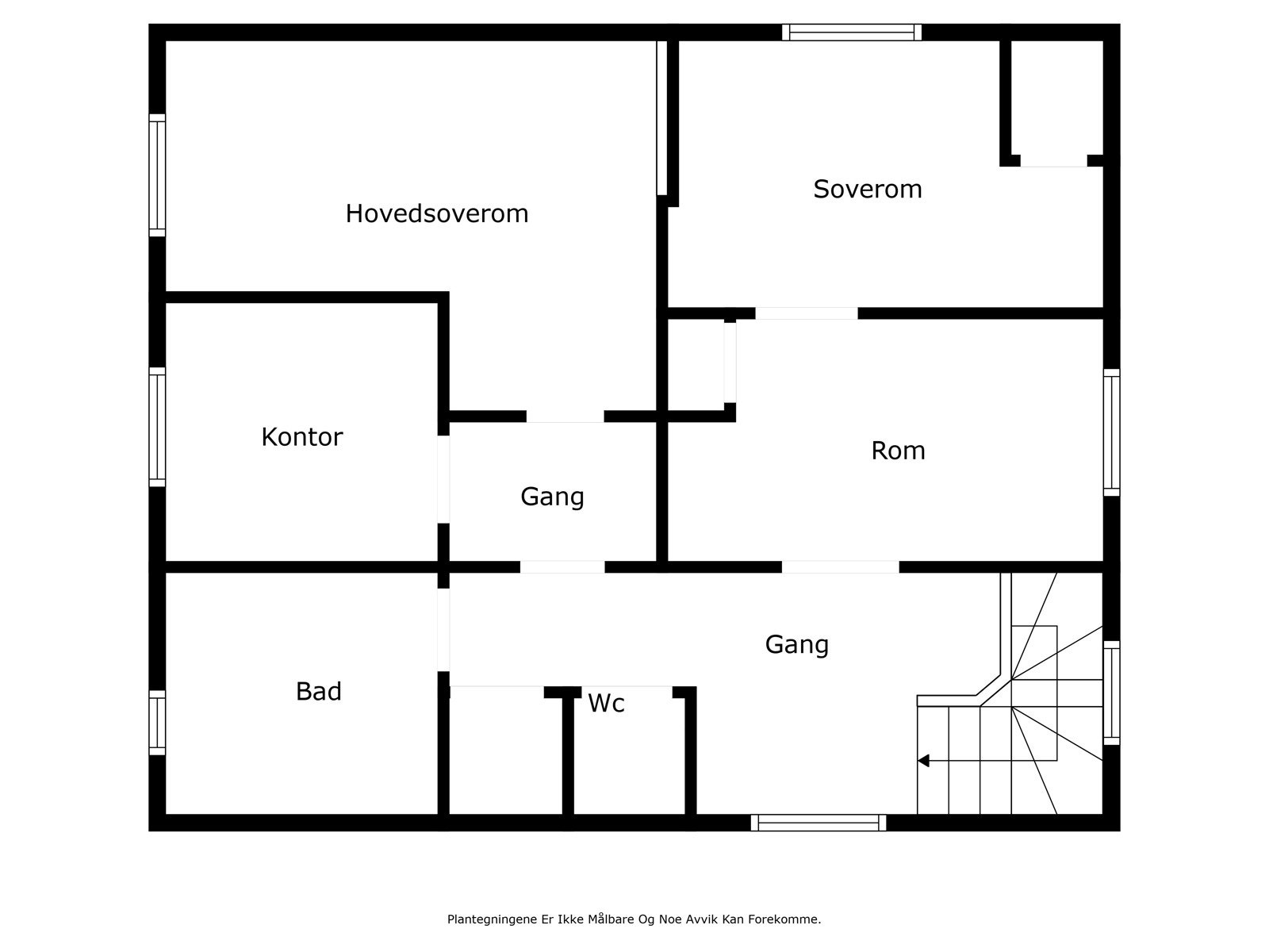 Plantegning andre etasje. Galleribilde