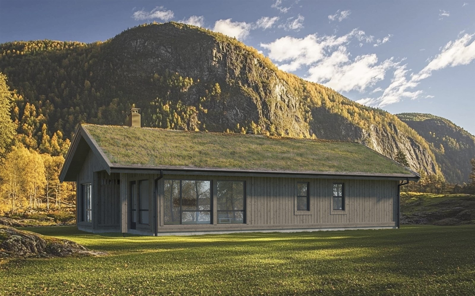 Svært effektiv og lekker hytte prosjektert solgt på Myking Galleribilde