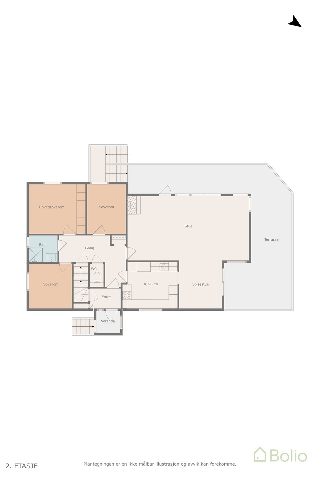 Plantegning andre etasje Galleribilde