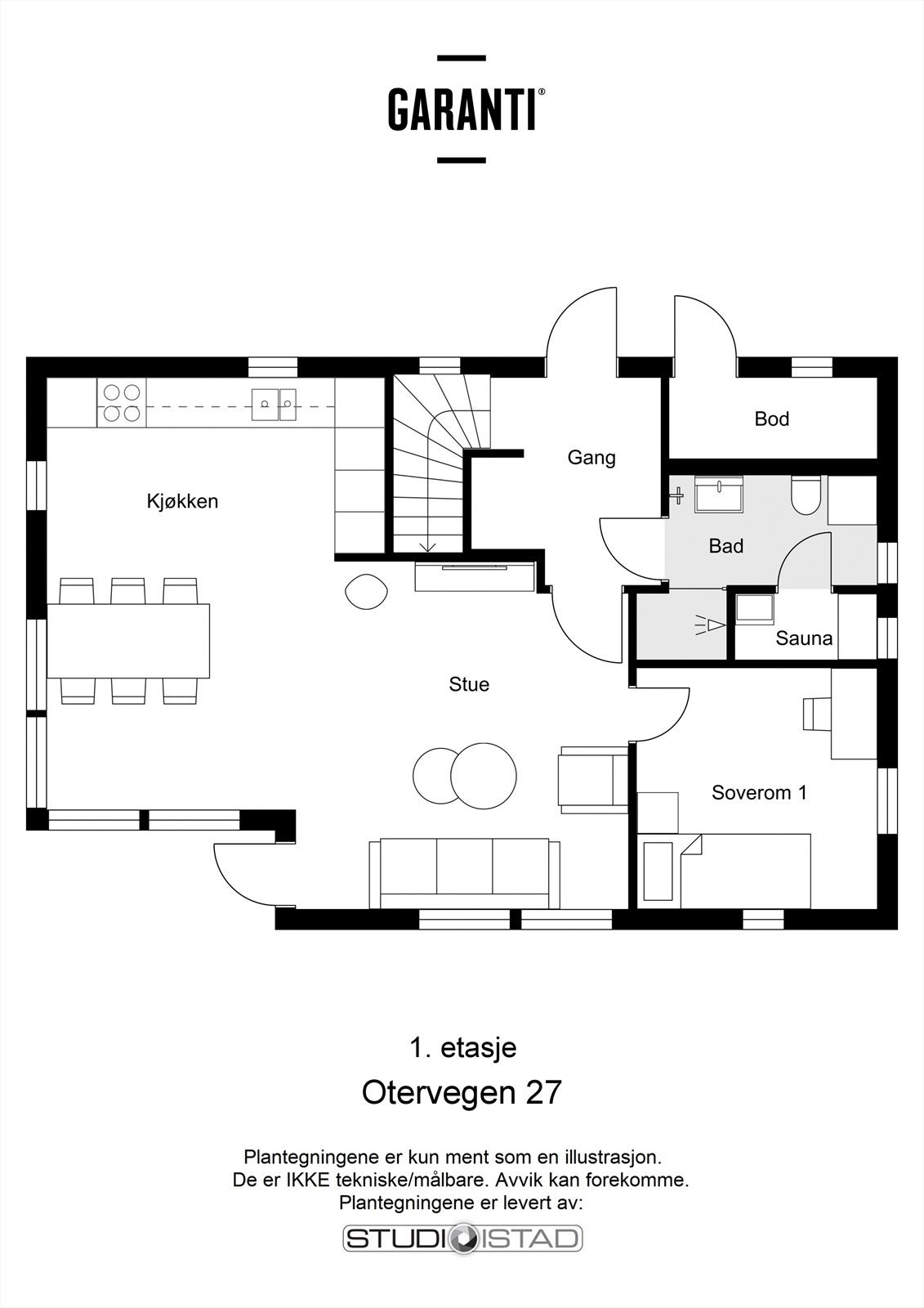 Plantegning 1. etasje Galleribilde