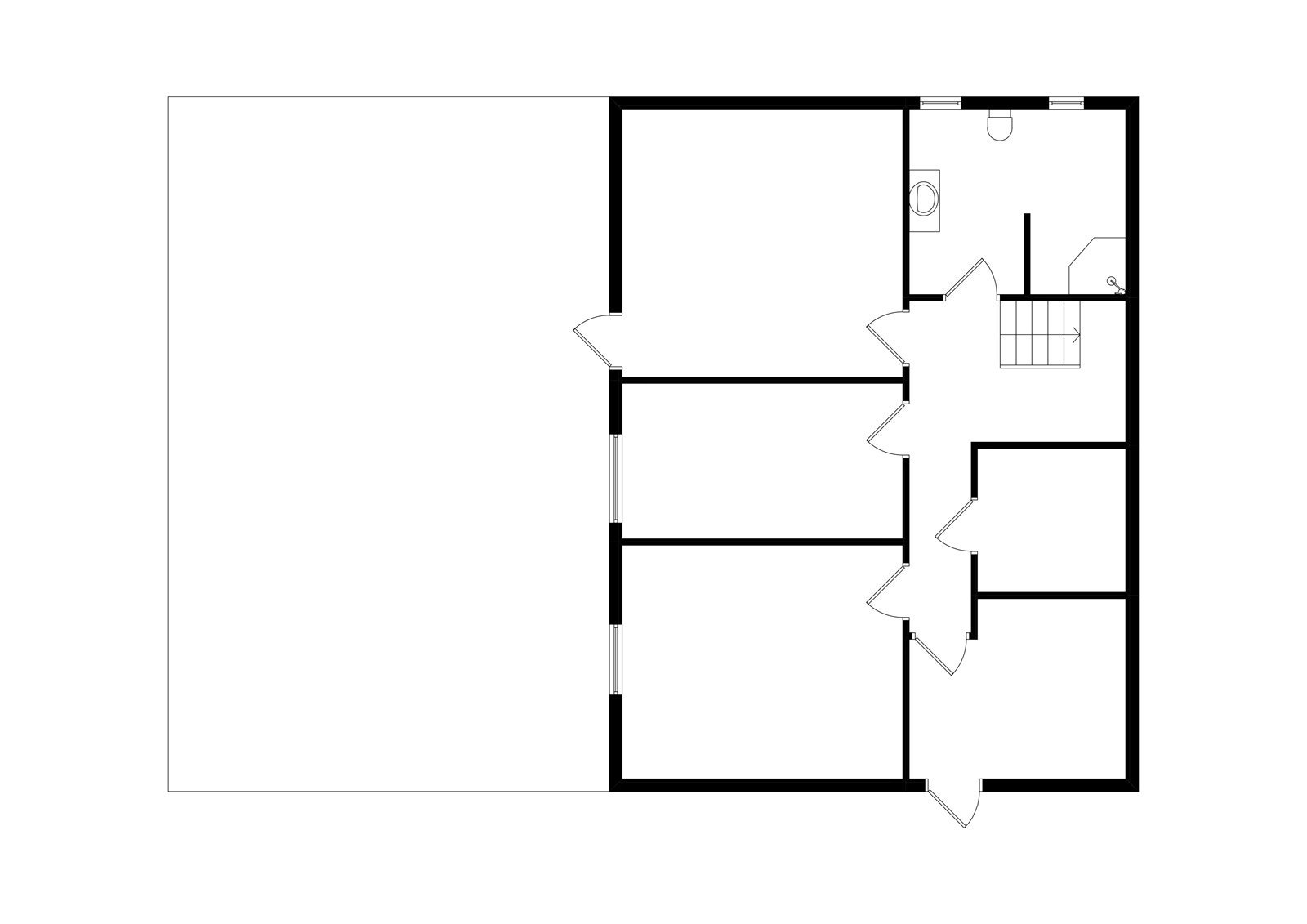 Plantegning underetasje. Galleribilde