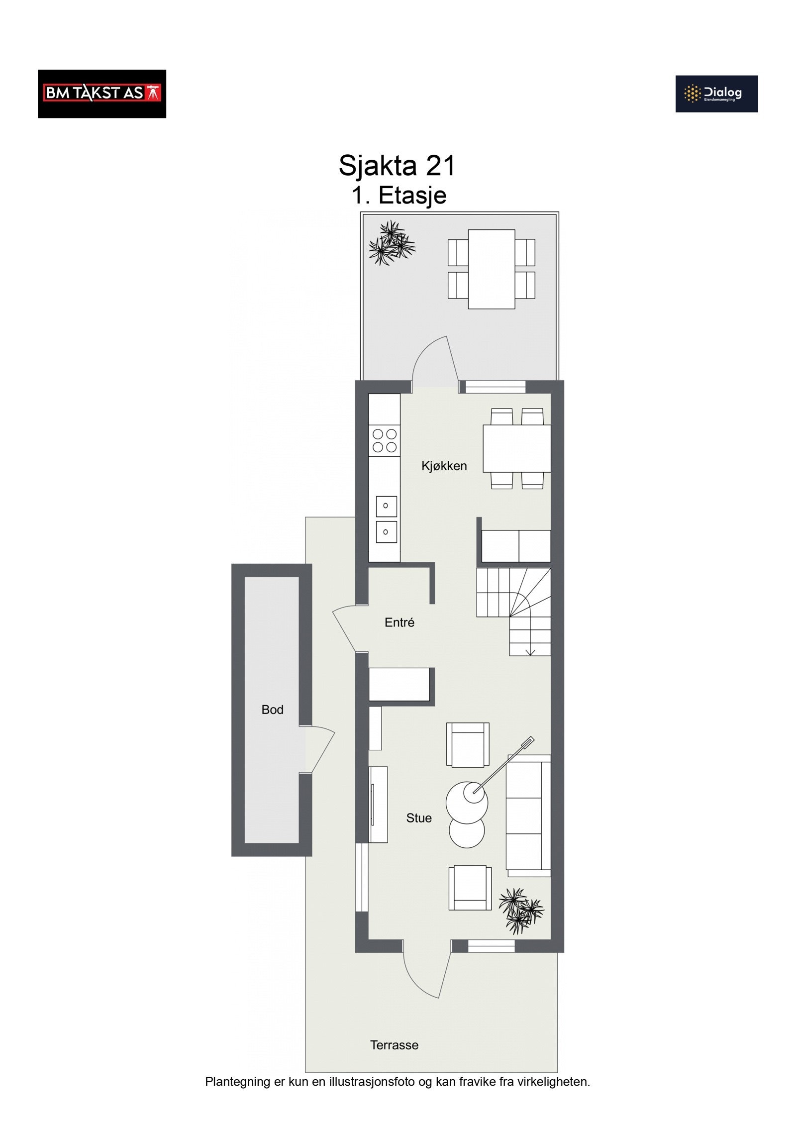 Floorplan letterhead - Sjakta 21 - 1. Etasje - 2D Floor Plan 2 Galleribilde