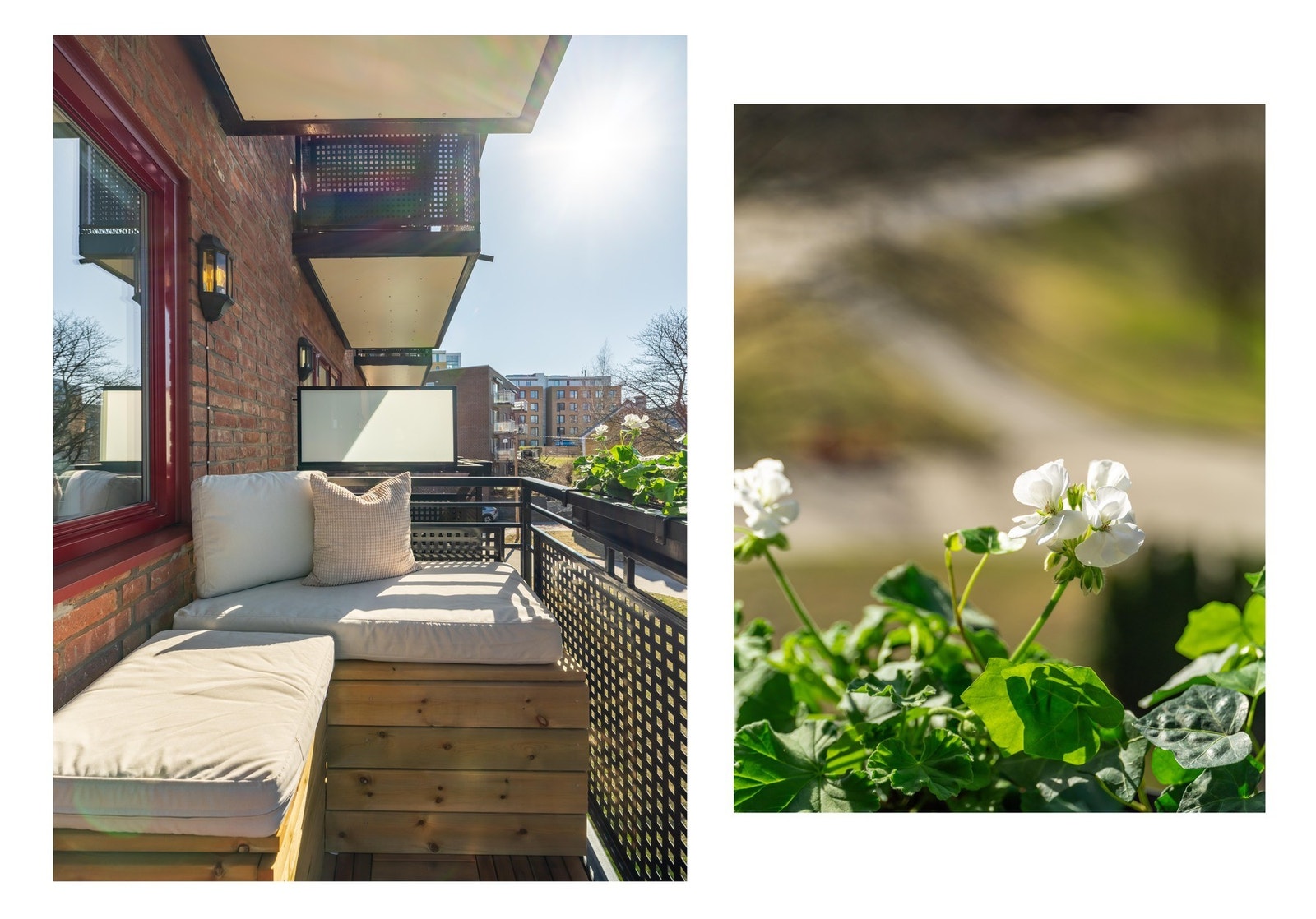 Fra balkongen er det hyggelig utsyn over det flotte grøntarealet! Galleribilde