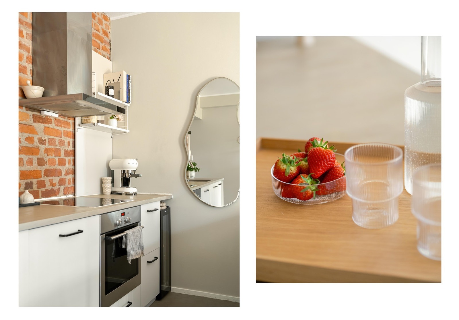 Den praktiske kjøkkenøya gjør det enkelt å lage mat samtidig som du kan holde samtalen gående med gjestene dine. Galleribilde