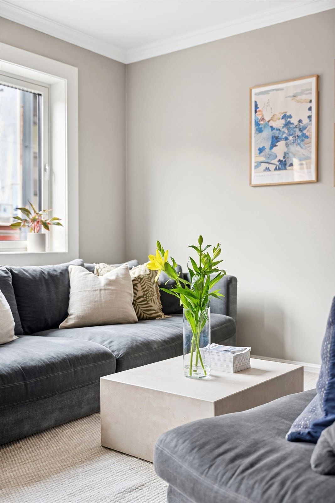 De store vindusflatene slipper inn rikelig med lys i boligen Galleribilde