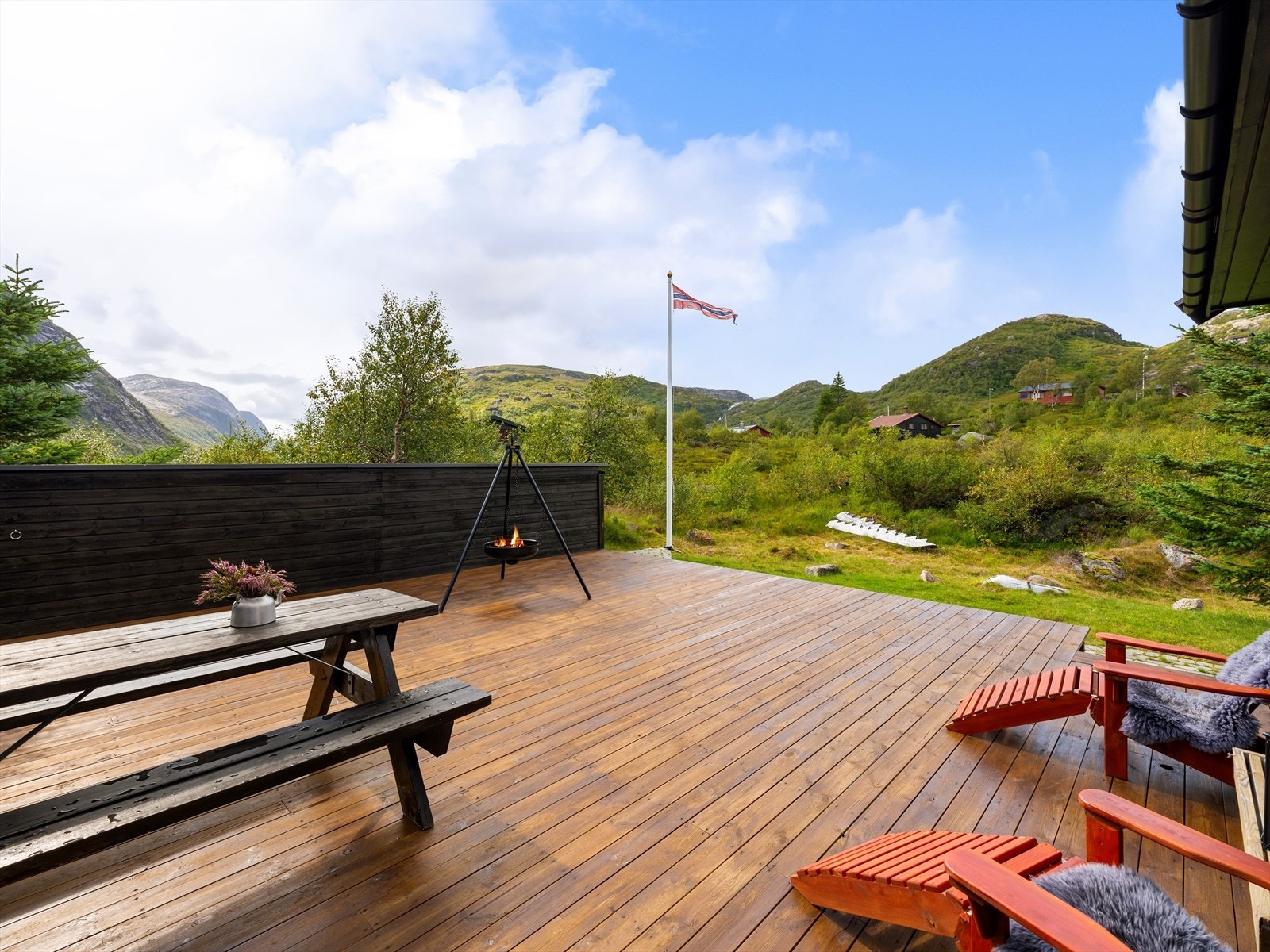 Herlig skjermet terrasse Galleribilde