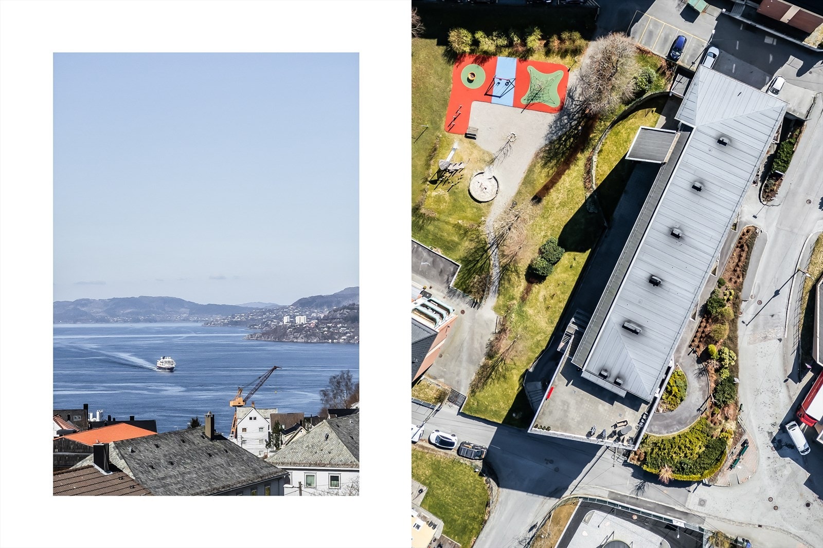 Bygget og utsikten fra takterrassen. Galleribilde