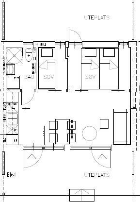 Plantegning leilighet nr. 5, 29 kvm. Galleribilde