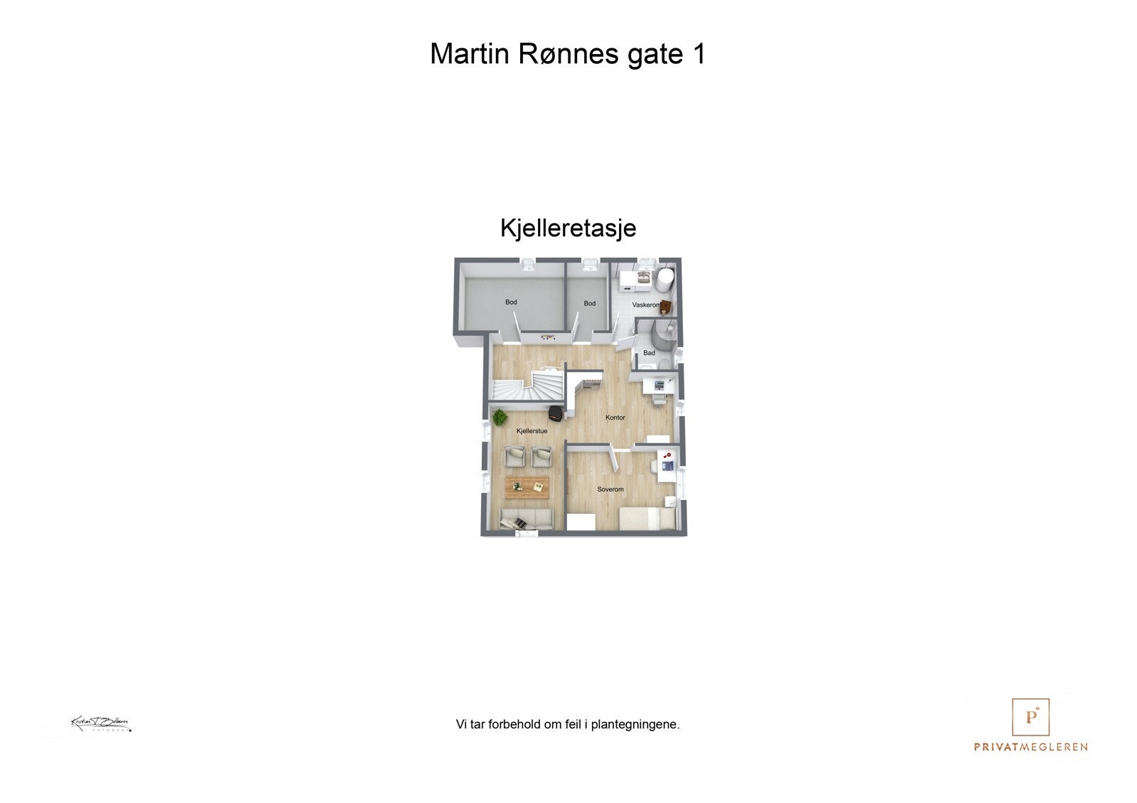 Martin Rønnes gate 1 - 3D plantegning Kjelleretasje Galleribilde