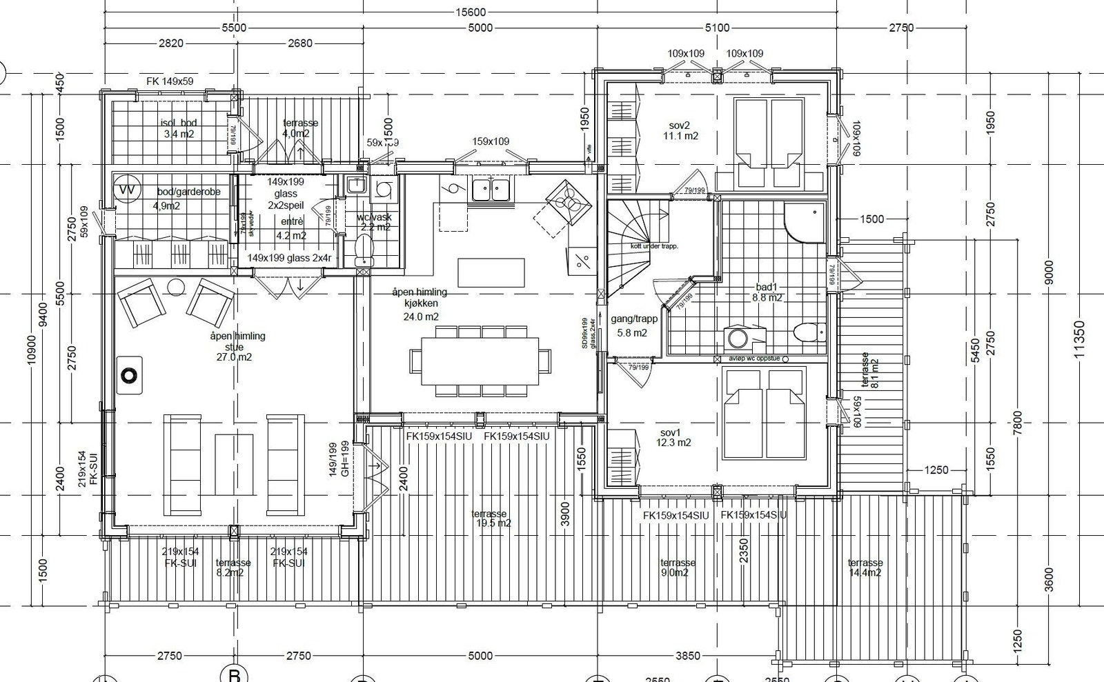 Eksempel på planløsning Galleribilde
