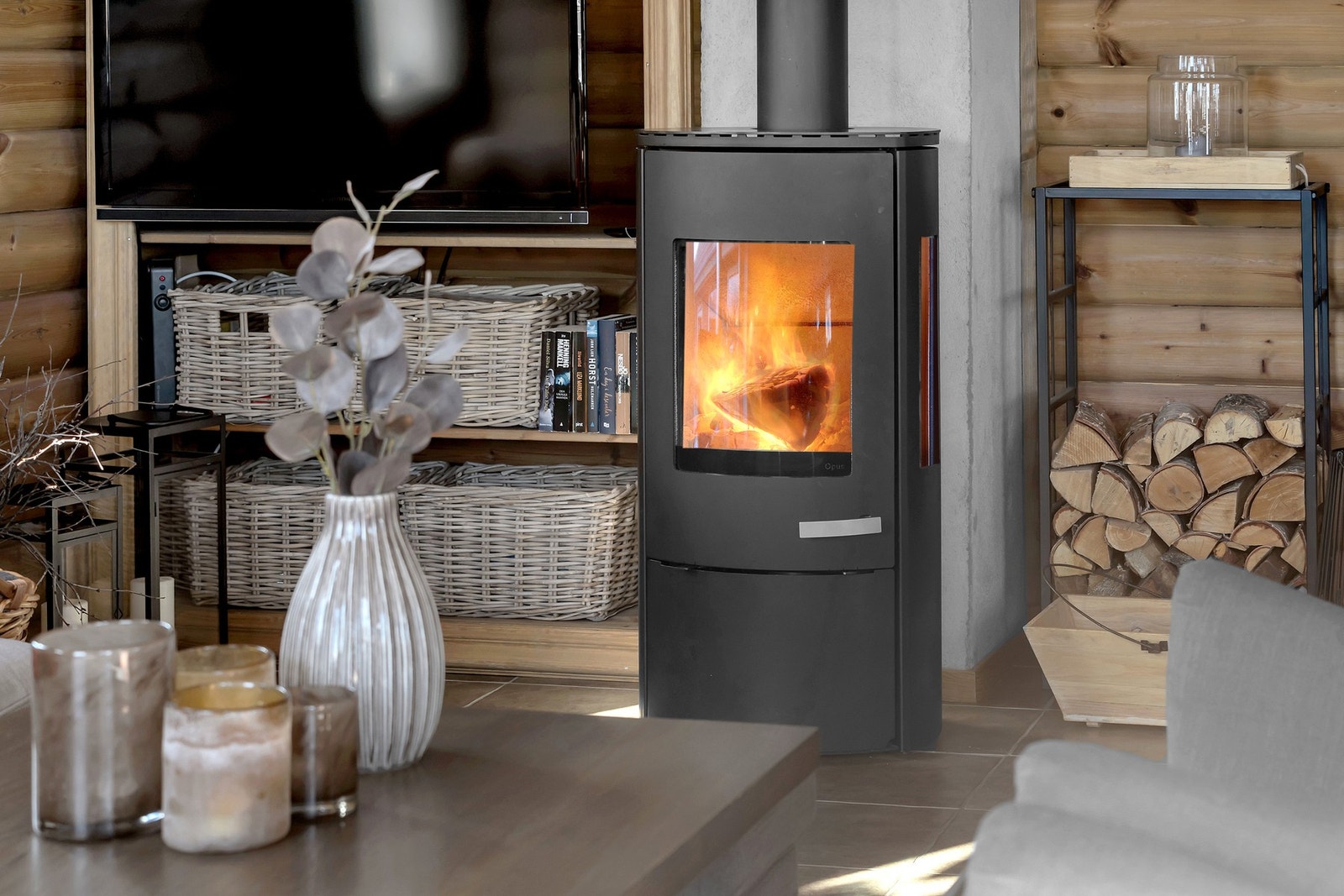 Fint med ildsted for de fine vinterdagene Galleribilde