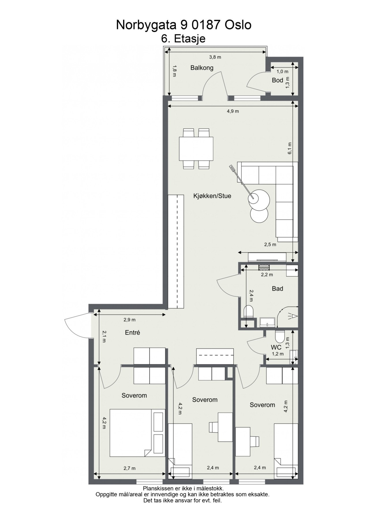 Plantegning. I tillegg medfølger en kjellerbod og garasjeplass. Galleribilde