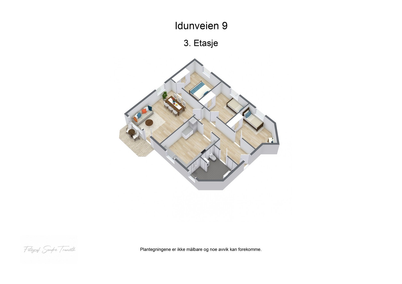 - 3D plantegning (ikke målbart) - Galleribilde