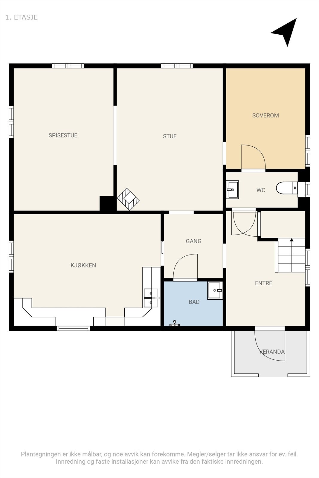 Plantegning 1. etasje. Galleribilde