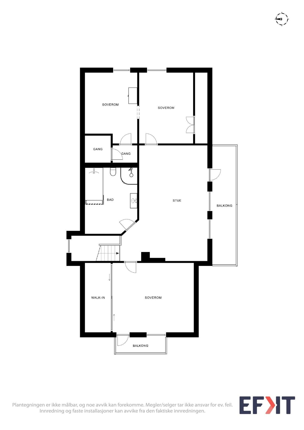 2D Plantegning - Loftsetasje. Galleribilde