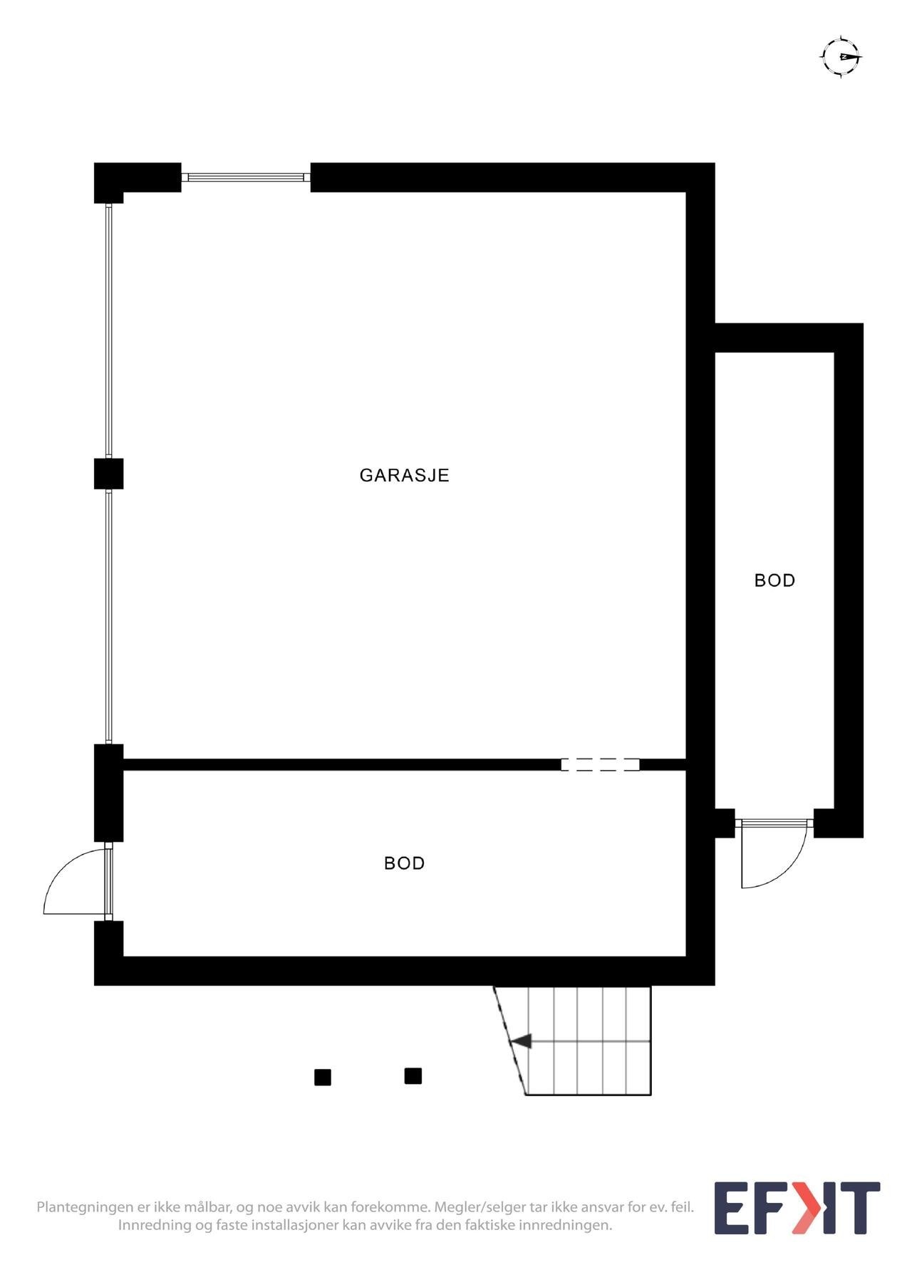 2D Plantegning - Garasje. Galleribilde