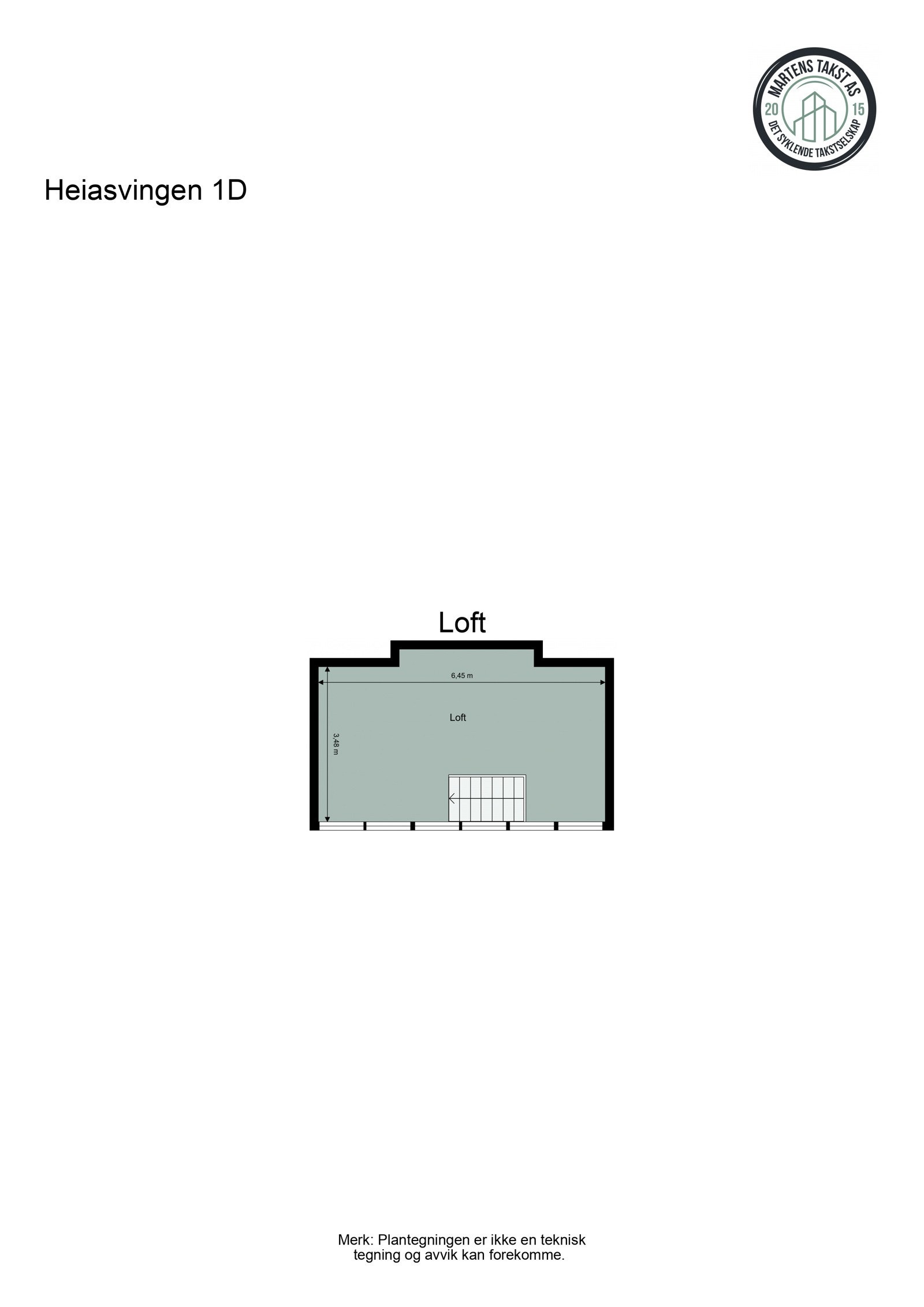 Heiasvingen 1D - Loft - 2D Floor Plan Galleribilde