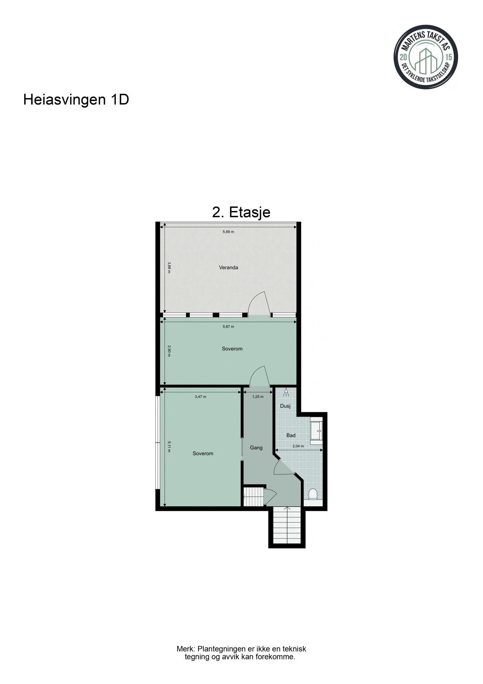 Heiasvingen 1D - 2. Etasje - 2D Floor Plan Galleribilde