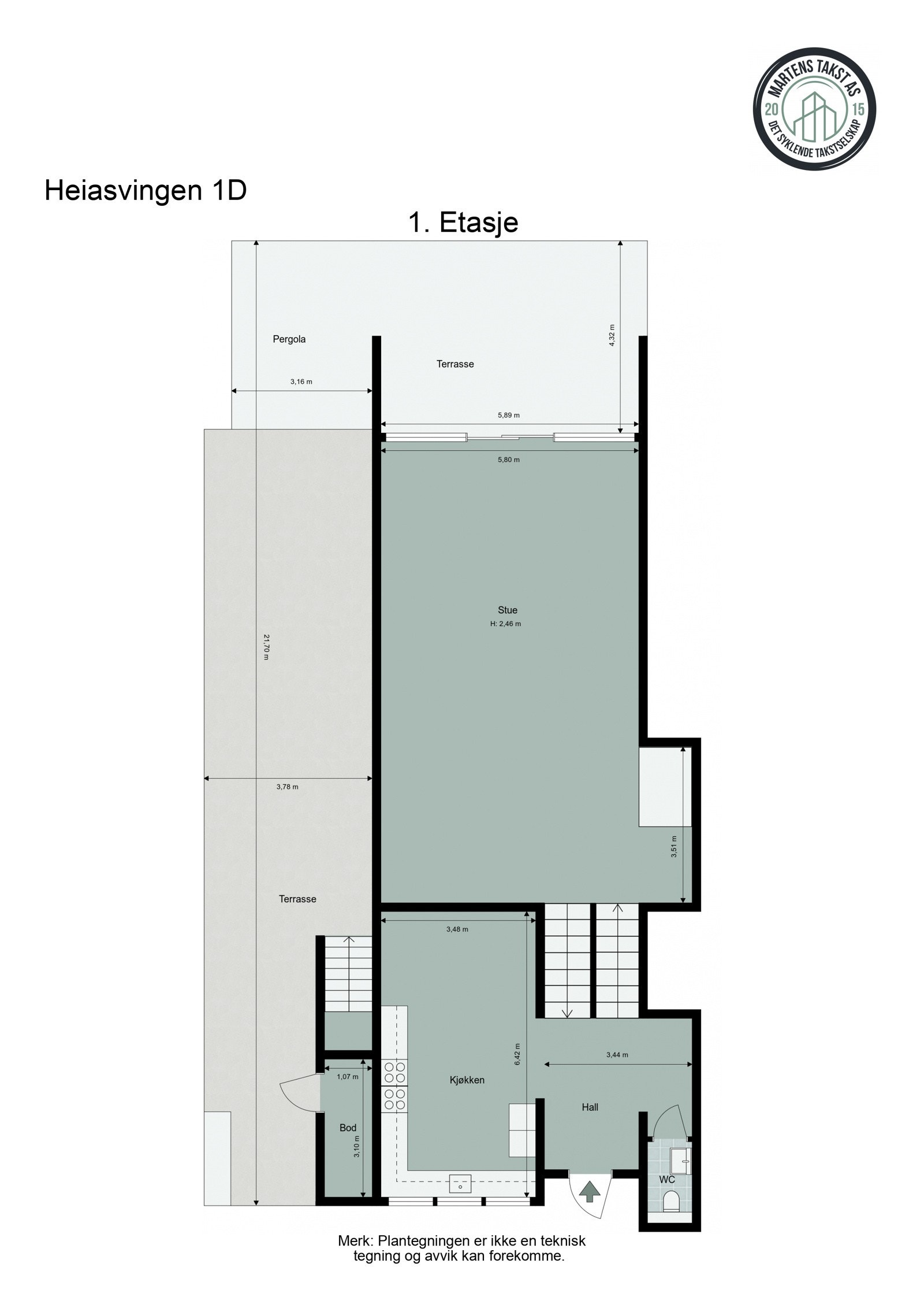 Heiasvingen 1D - 1. Etasje - 2D Floor Plan Galleribilde