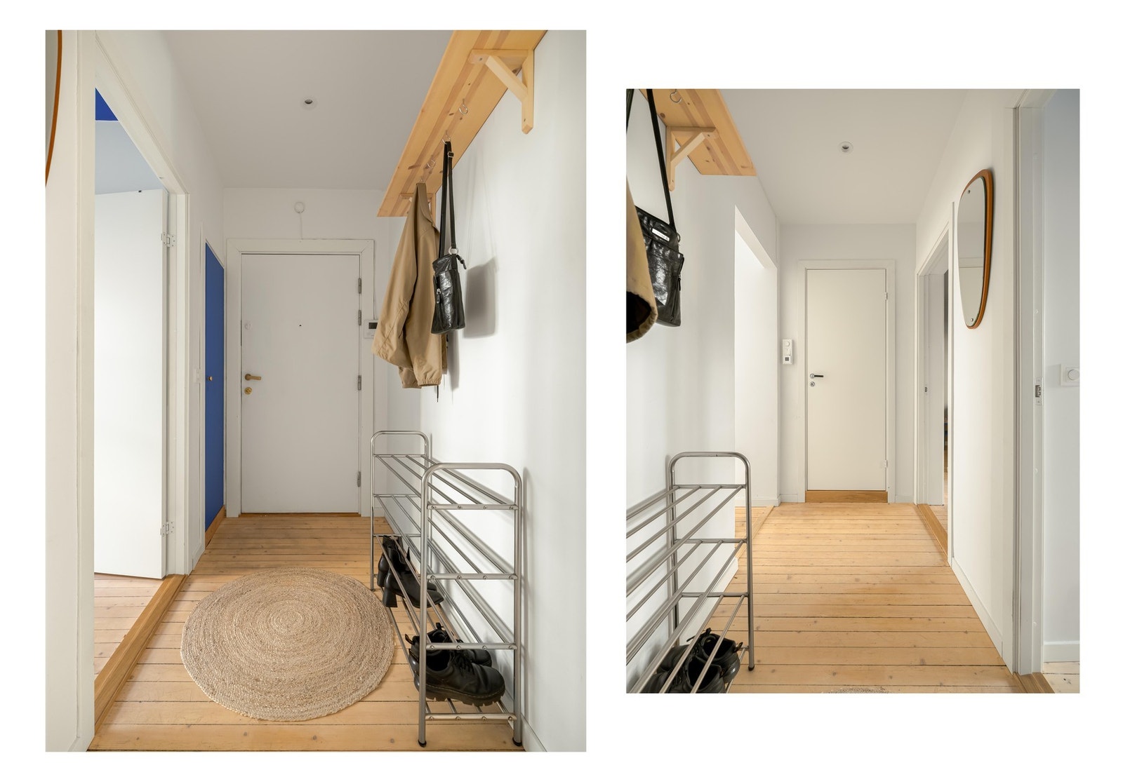 Og ser du den blå døra? Bak den skjuler det seg et kott, hvor du kan gjemme bort vaskeutstyr, yttertøy og annet praktisk. Galleribilde