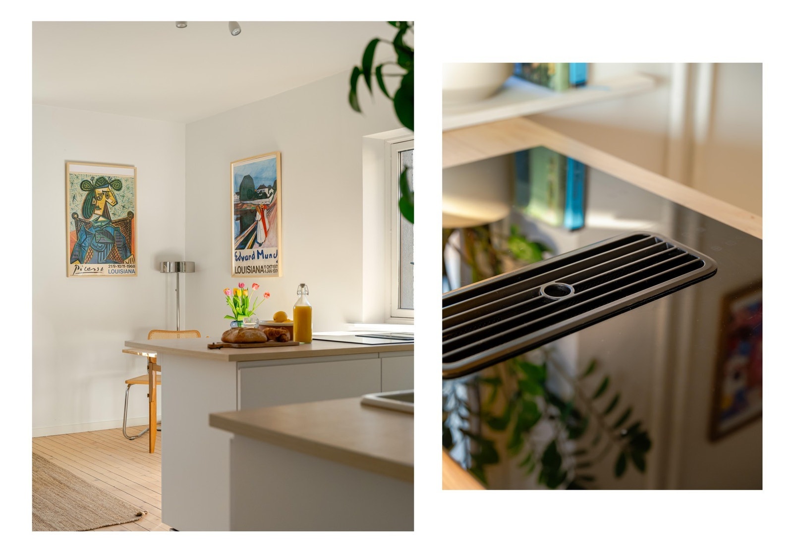 Koketoppen har nedfelt ventilator. Dette gir rommet et mye luftigere uttrykk. Galleribilde