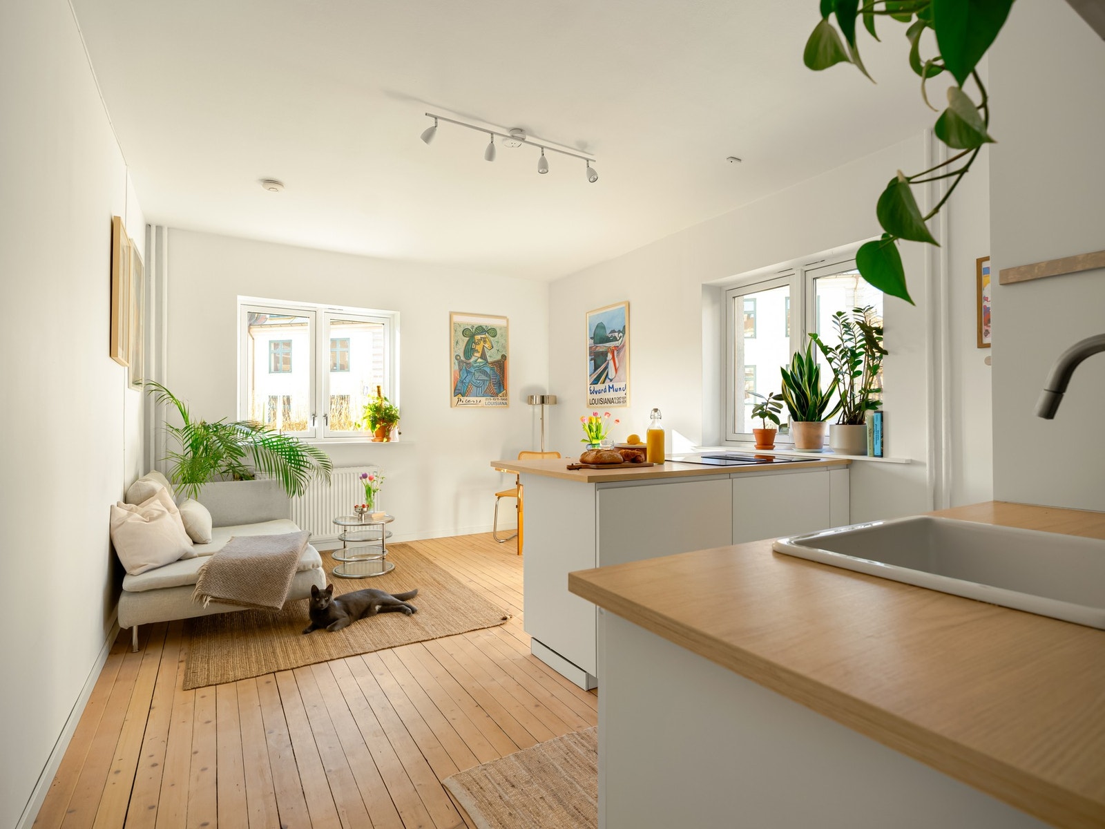 Med vinduer på to sider blir lysinnslippet ekstra godt. Så herlig! Galleribilde