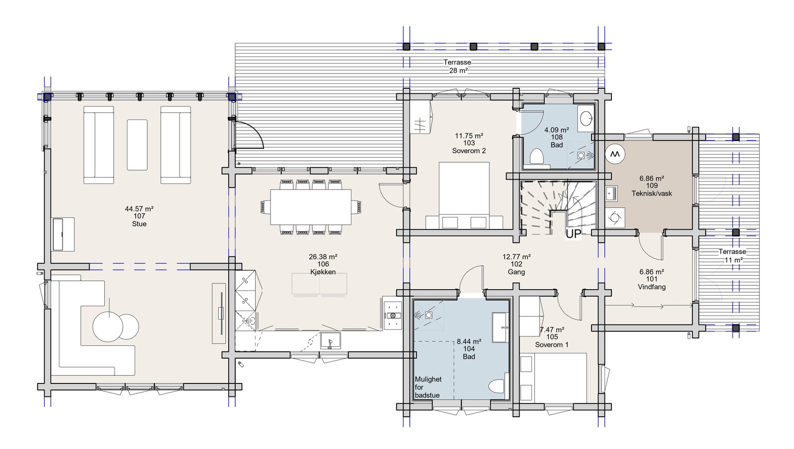 Planløsning plan 1 Galleribilde