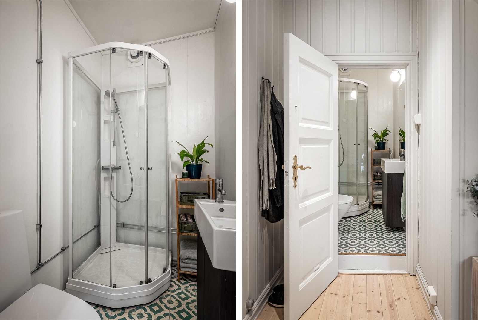 Det er opplegg for vaskemaskin i garderobeskapet i entréen. Galleribilde