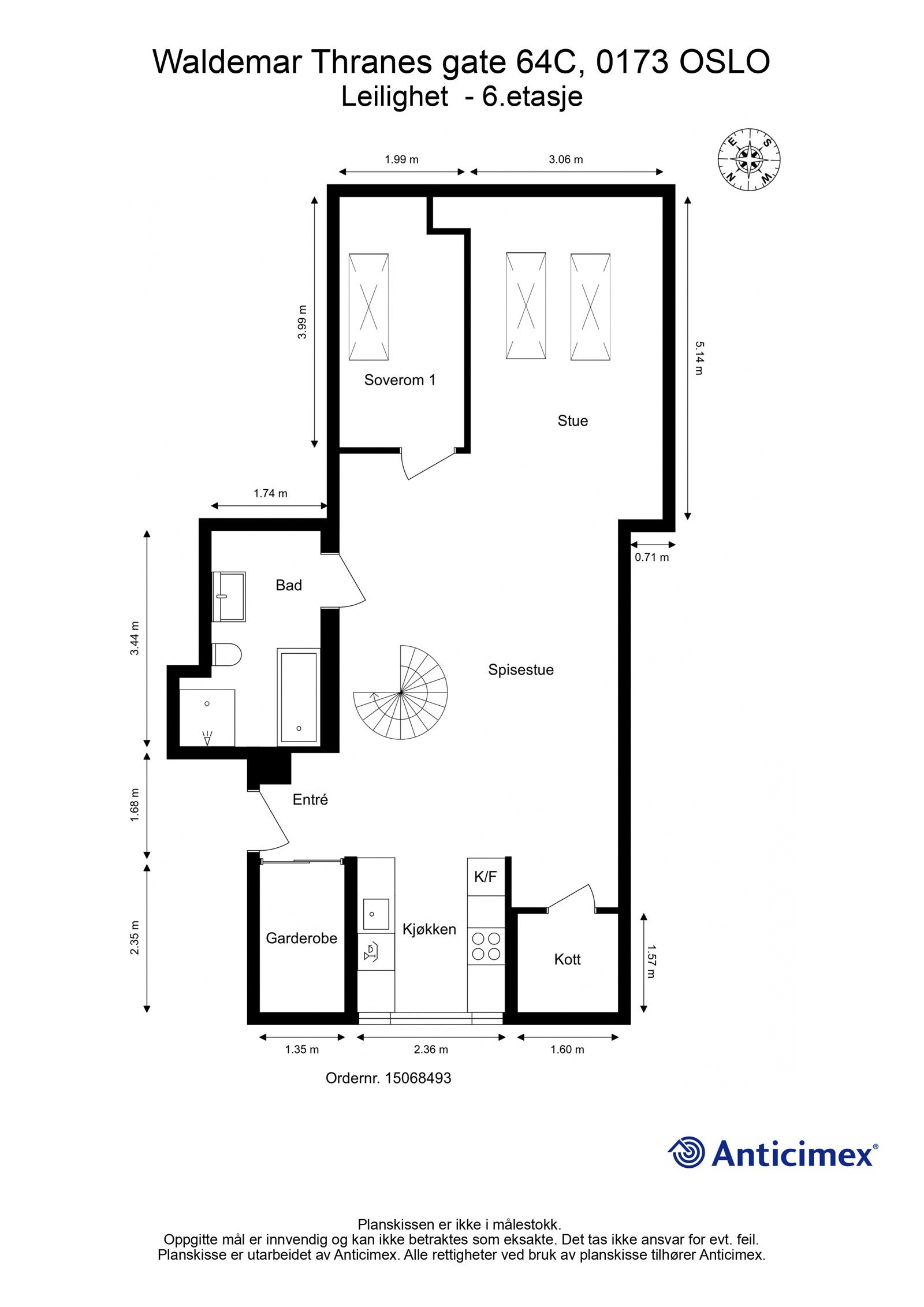 Plantegning av hovedetasjen. Galleribilde
