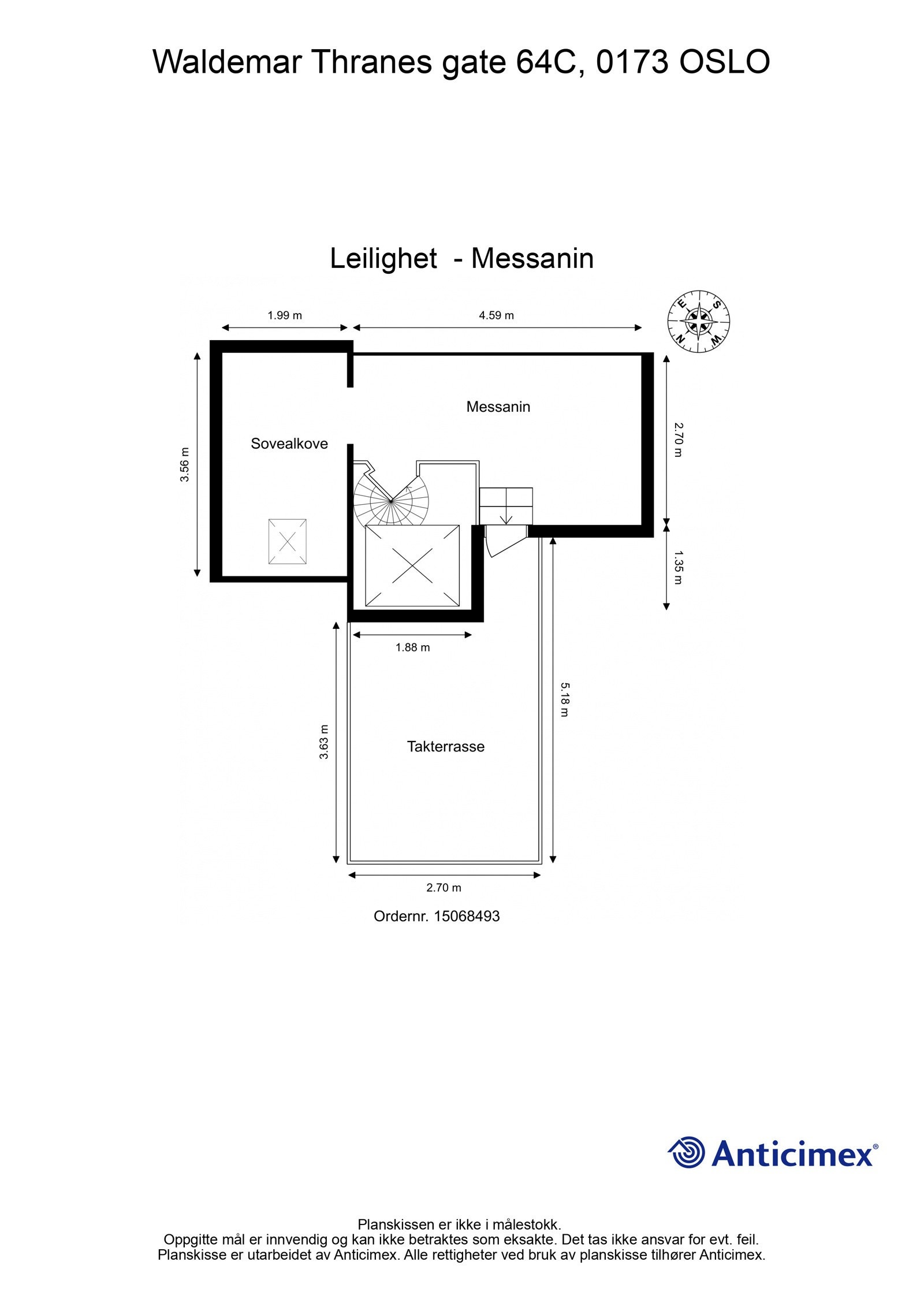 Plantegning av messanin. Galleribilde