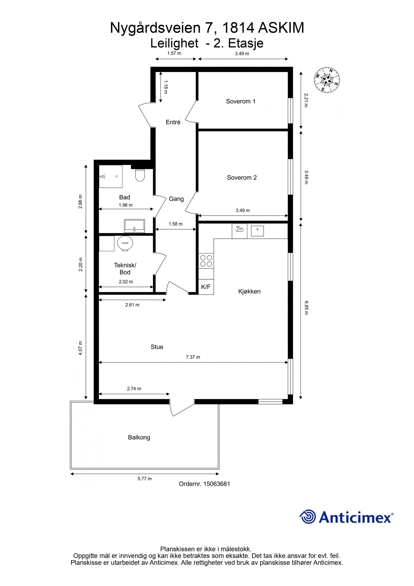 Plantegning - Målsatt Galleribilde