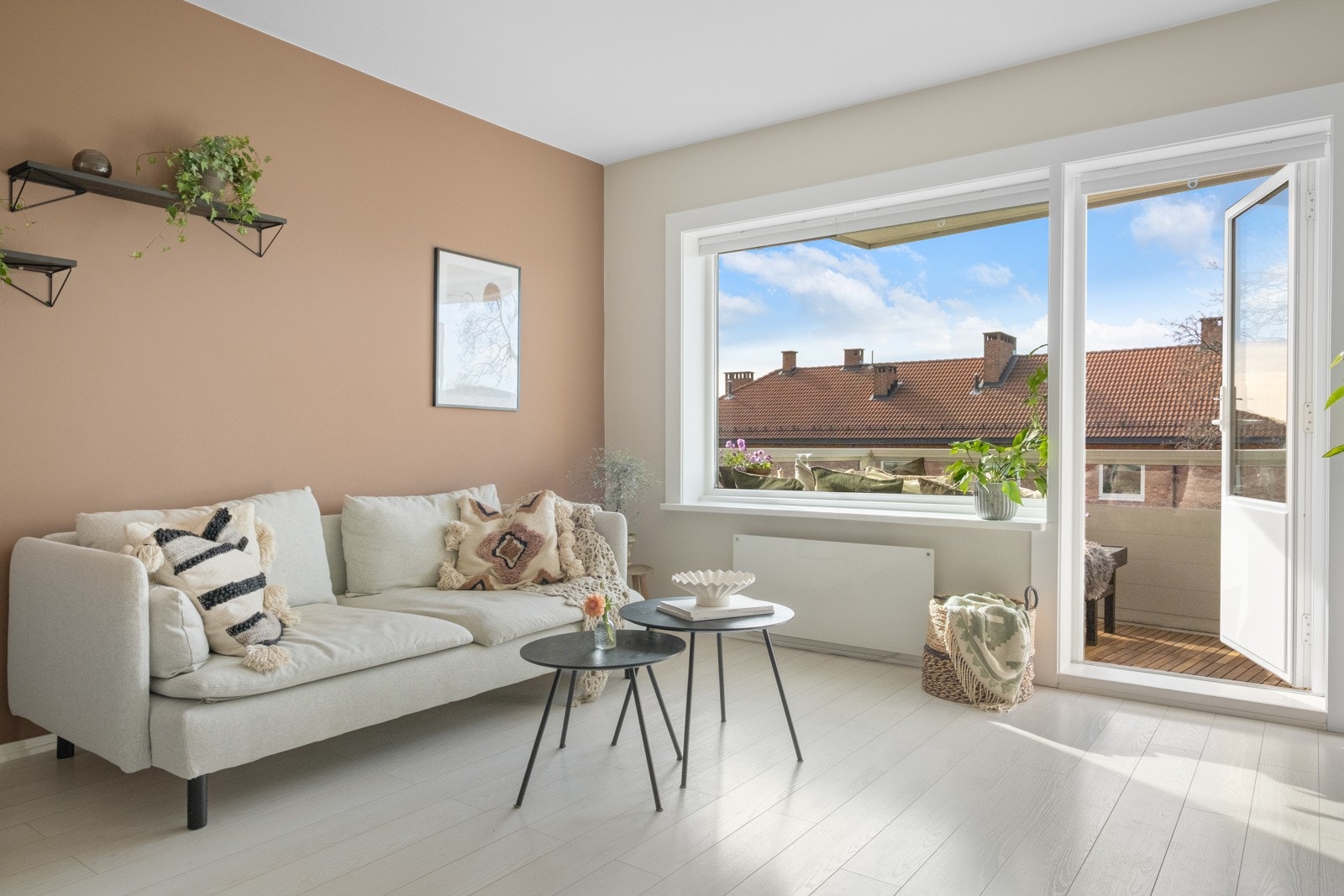 Boligen er holdt i lekre og delikate farger. Galleribilde