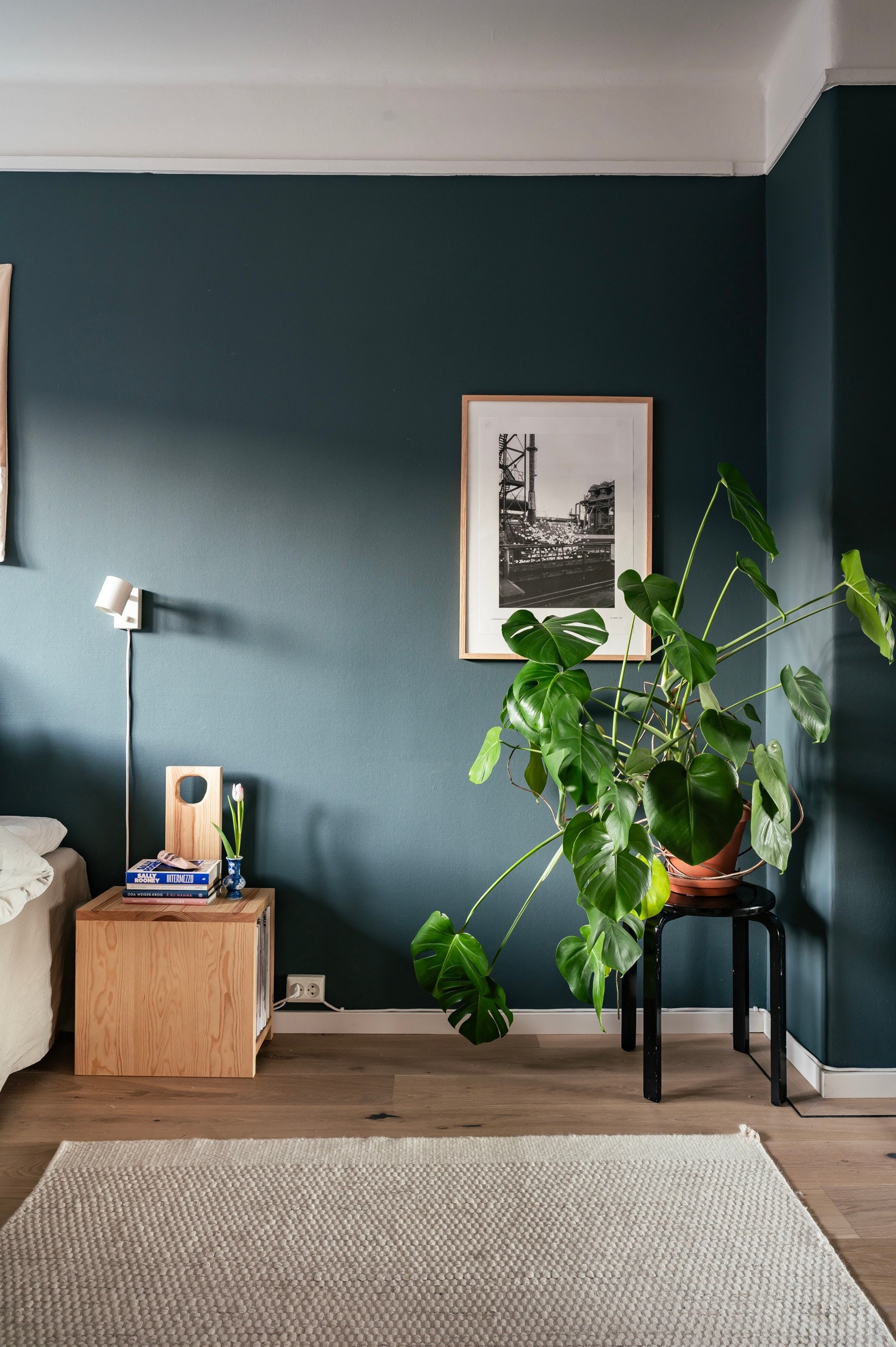 Videre har rommet ytterligere innredningsmuligheter ved siden av sengen. Galleribilde