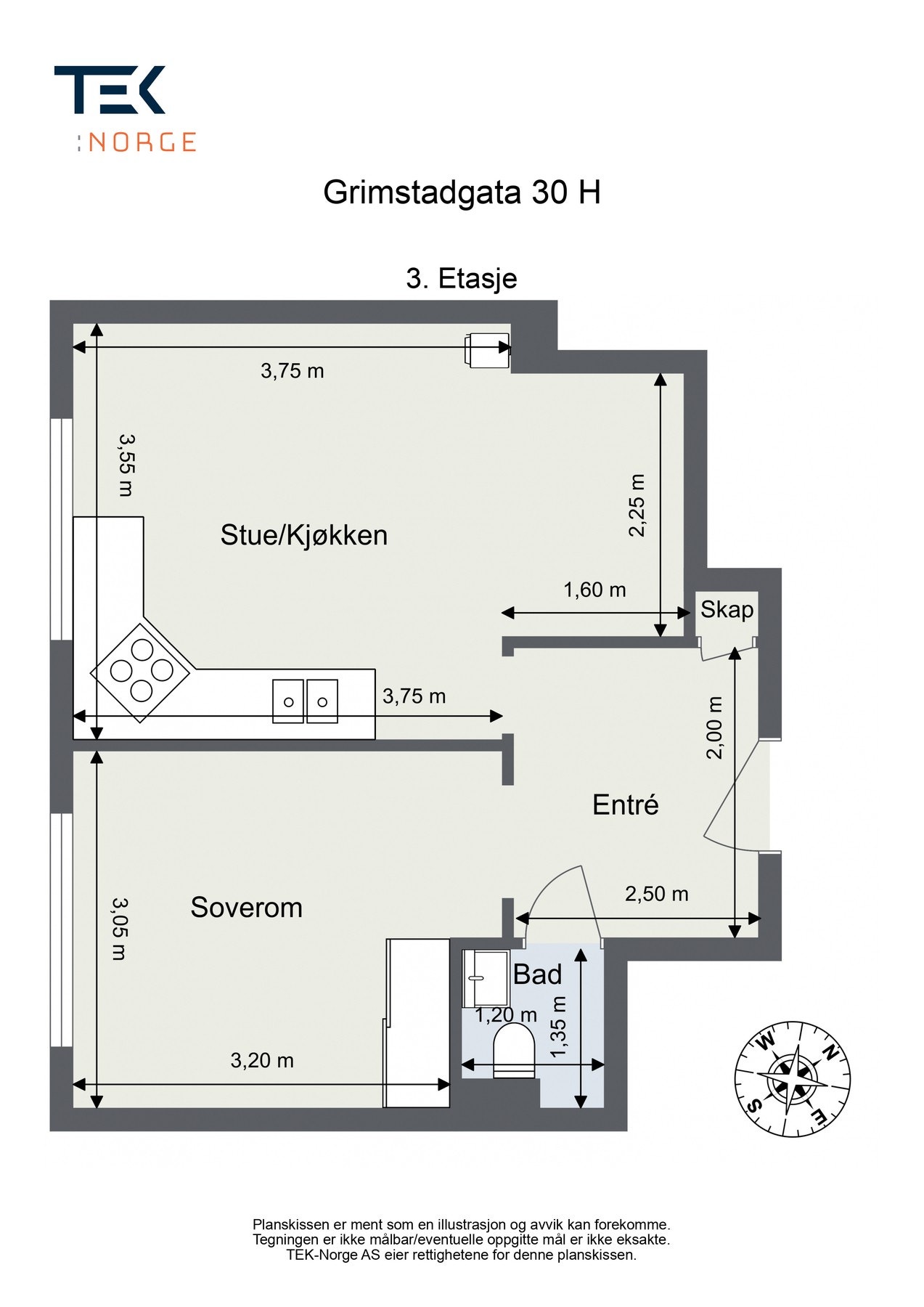 Plantegning 3. etasje Galleribilde