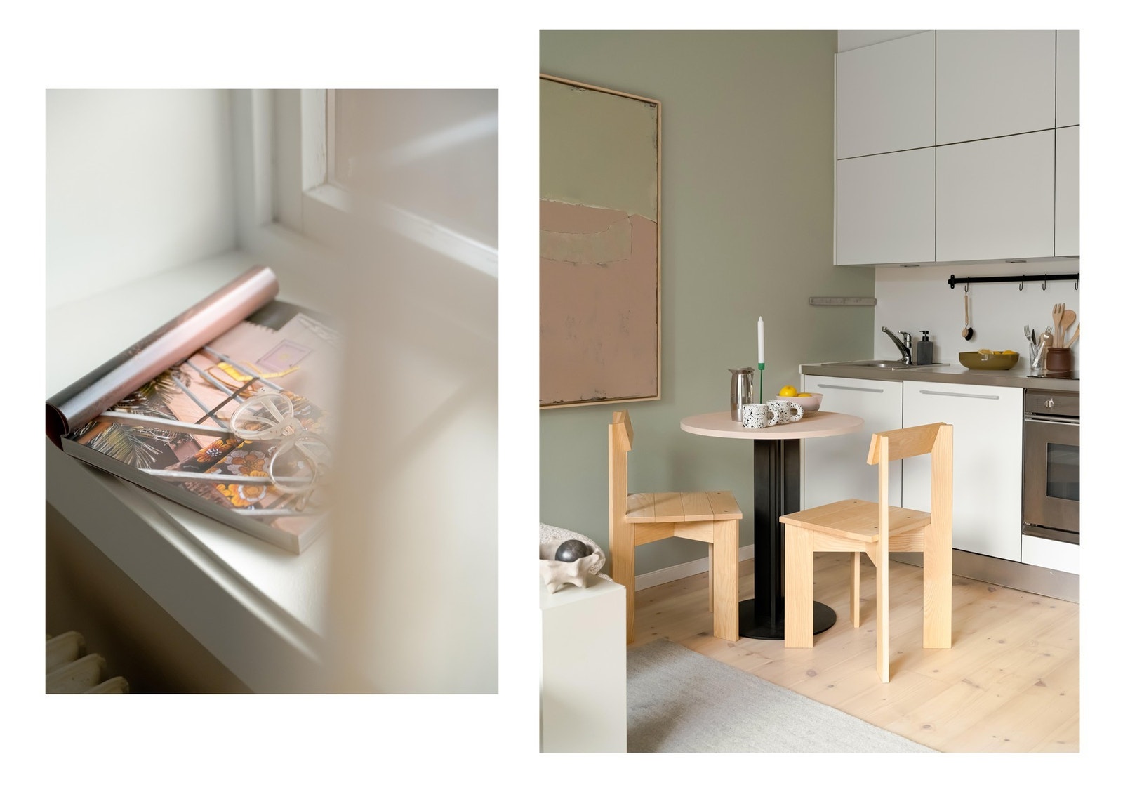 Spisebordet finner sin naturlige plass ved kjøkkenet. Galleribilde