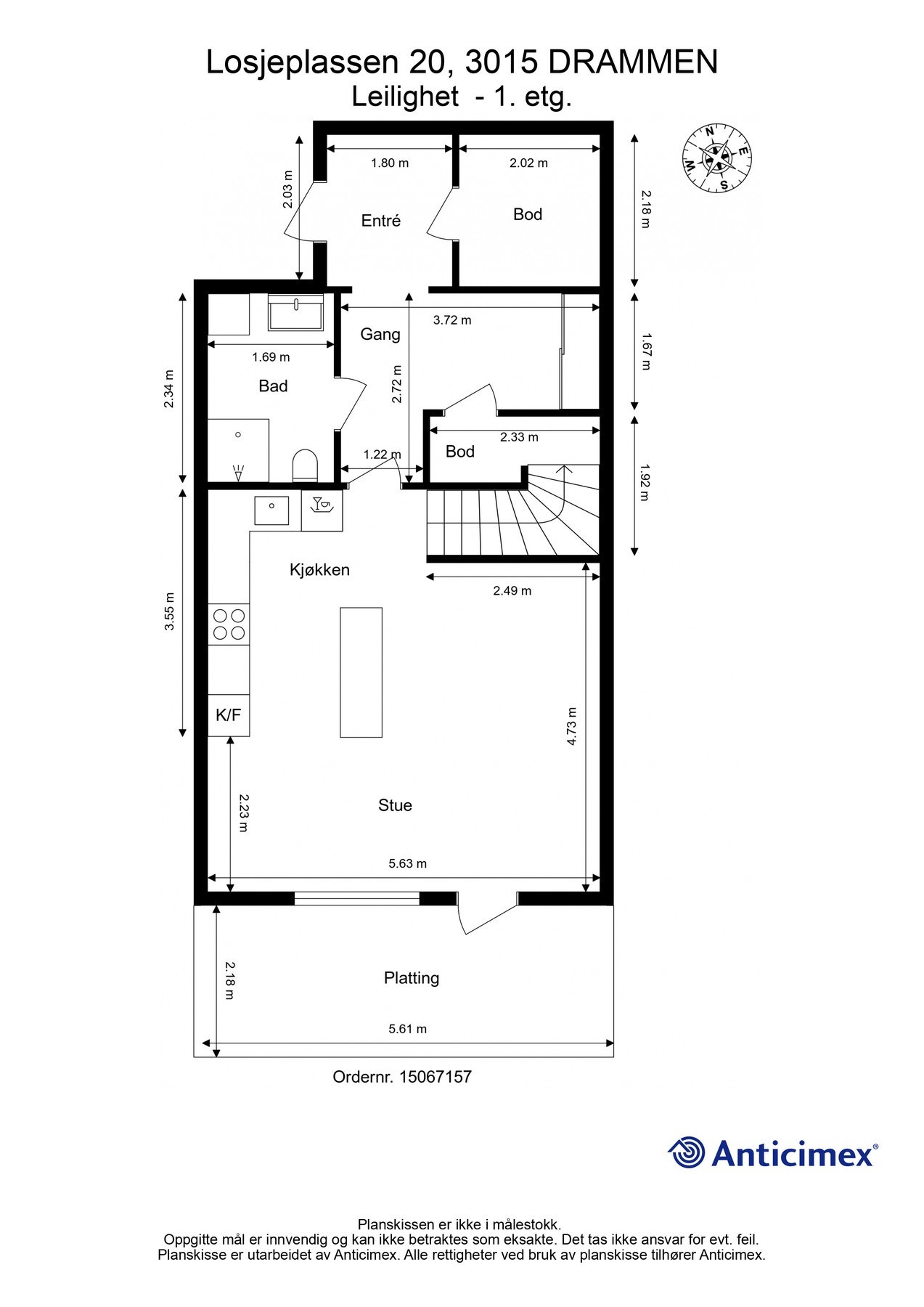 Plantegning 1. etasje Galleribilde