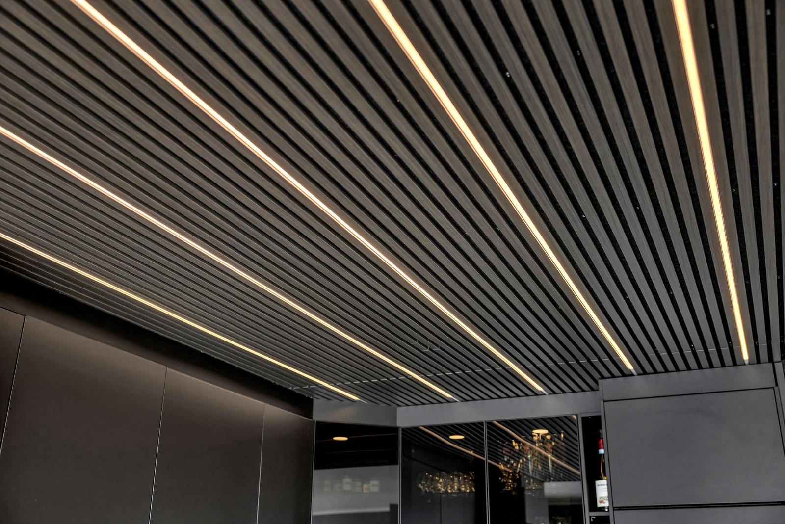 Spiler med ledlys i taket. Galleribilde